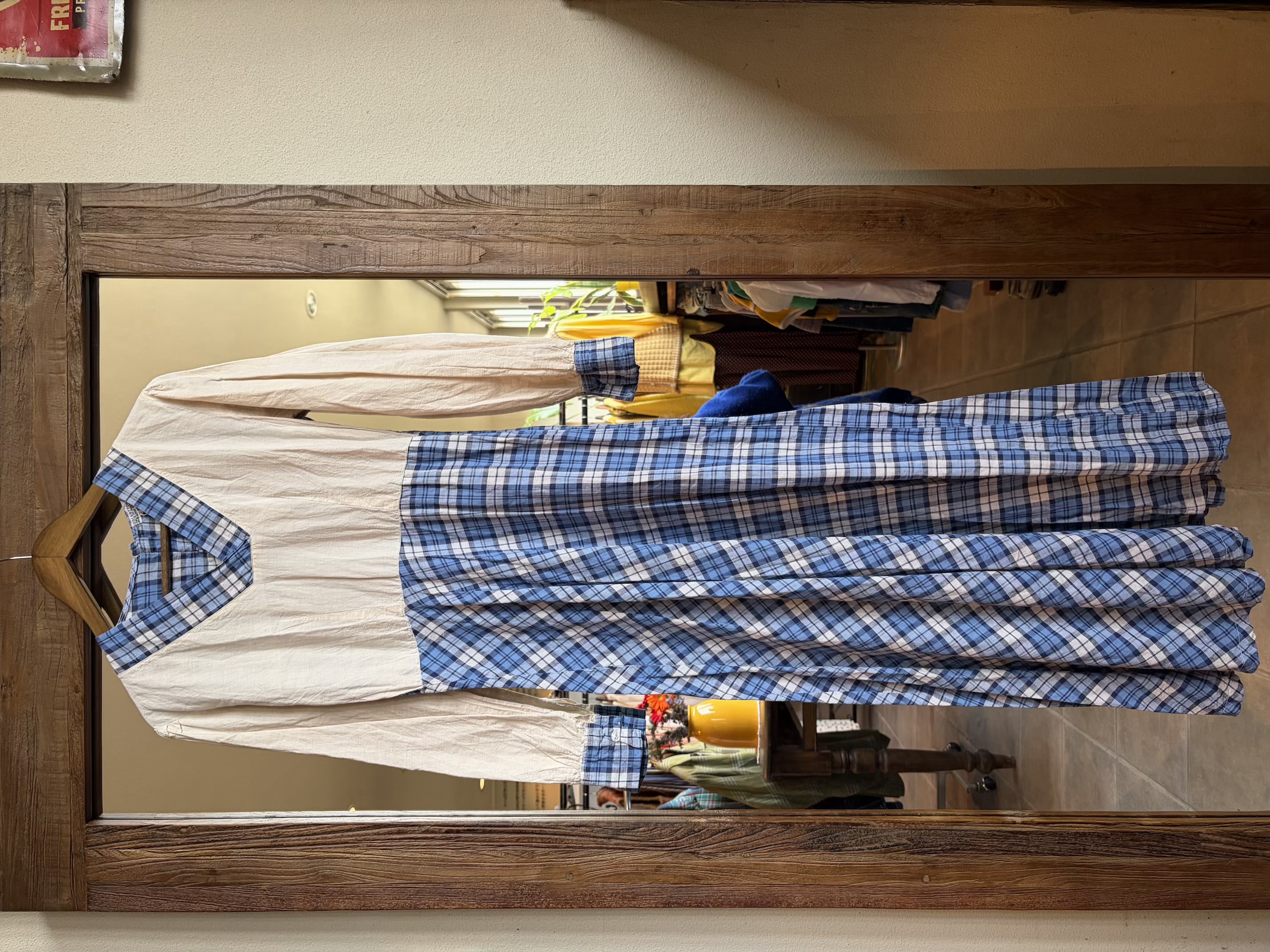 blue cotton plaid dress 2