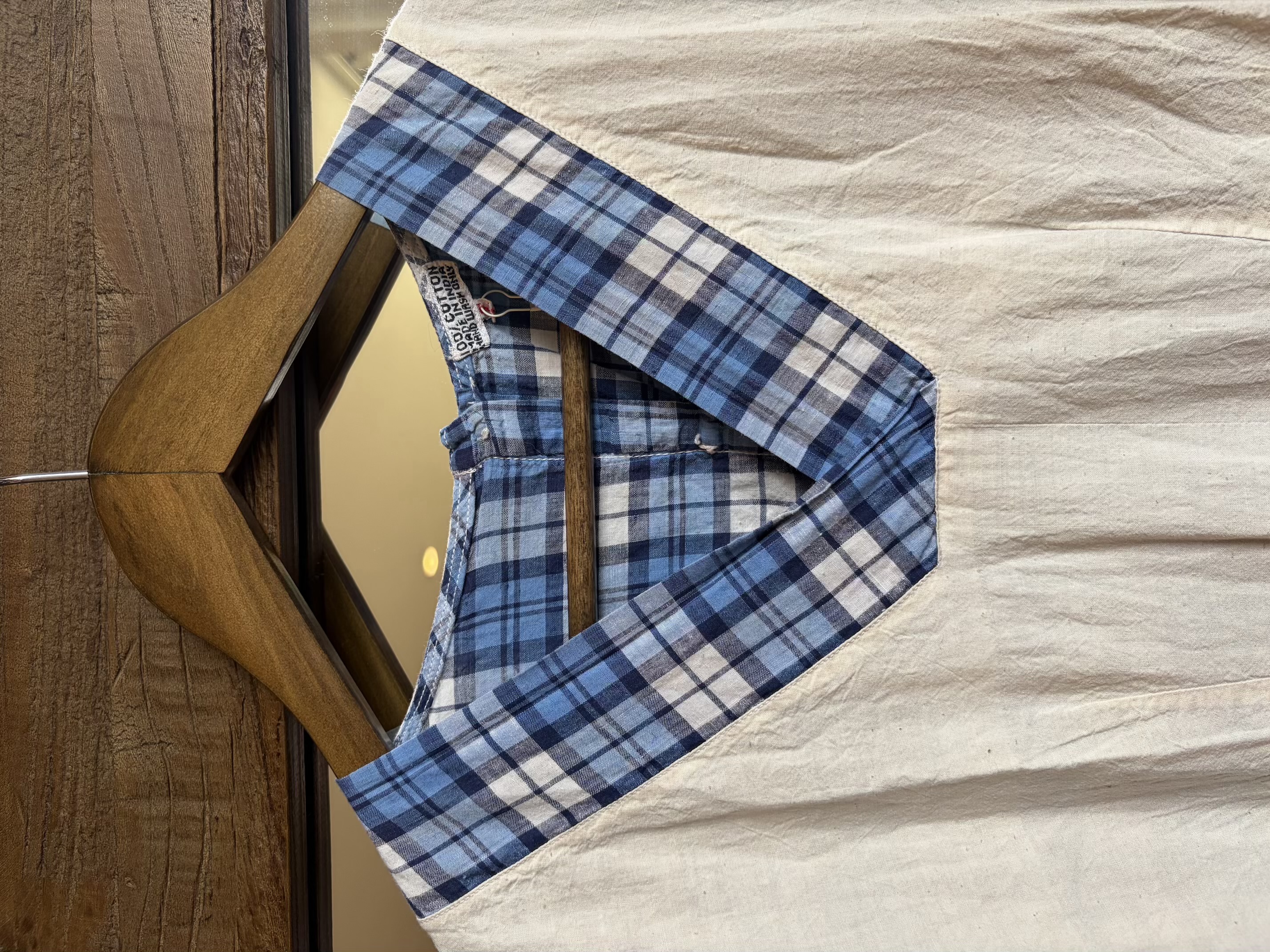 blue cotton plaid dress 3