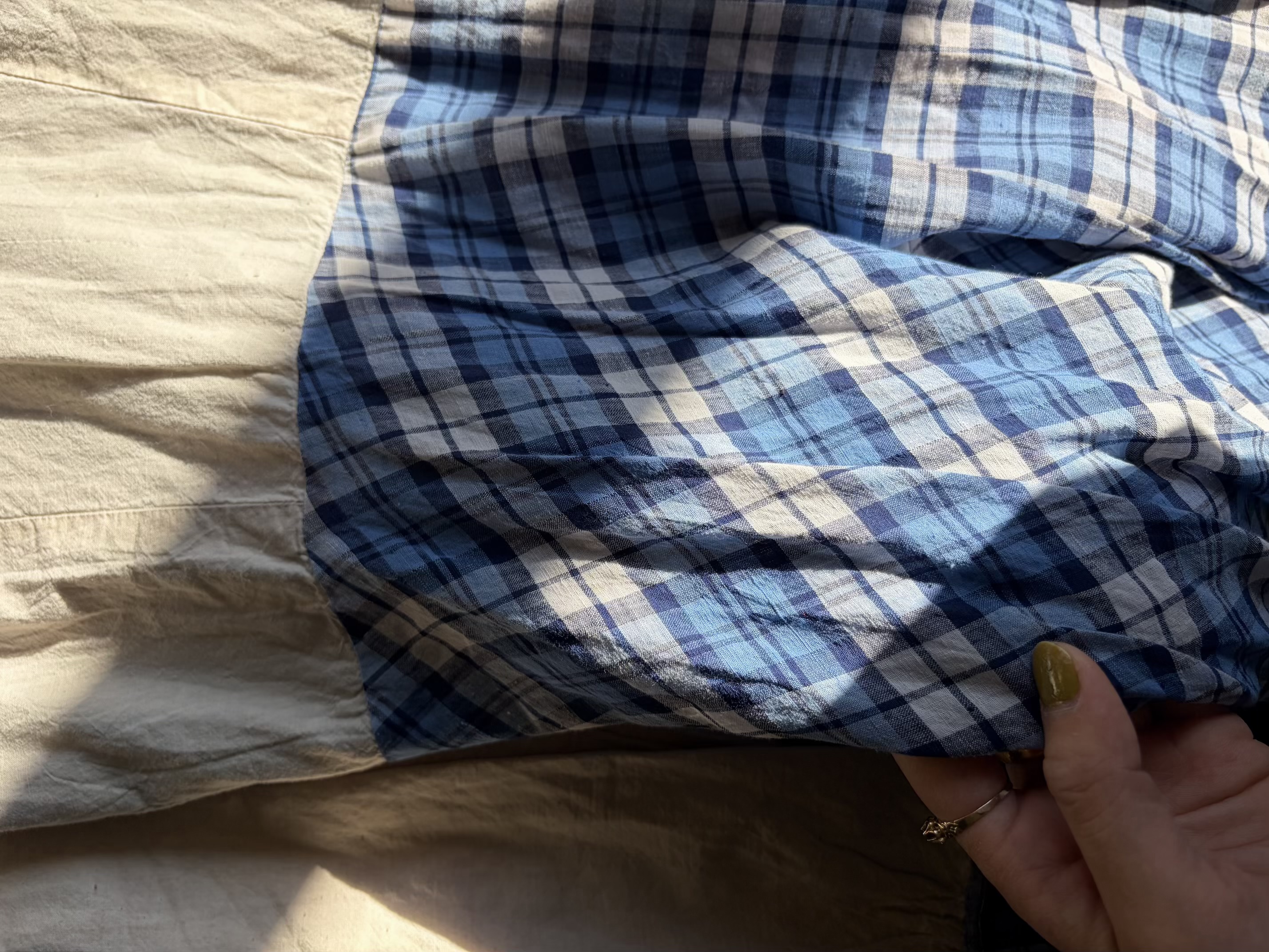 blue cotton plaid dress 4