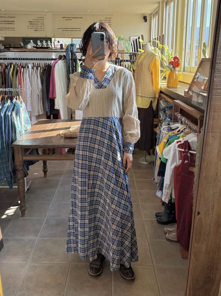 blue cotton plaid dress 8