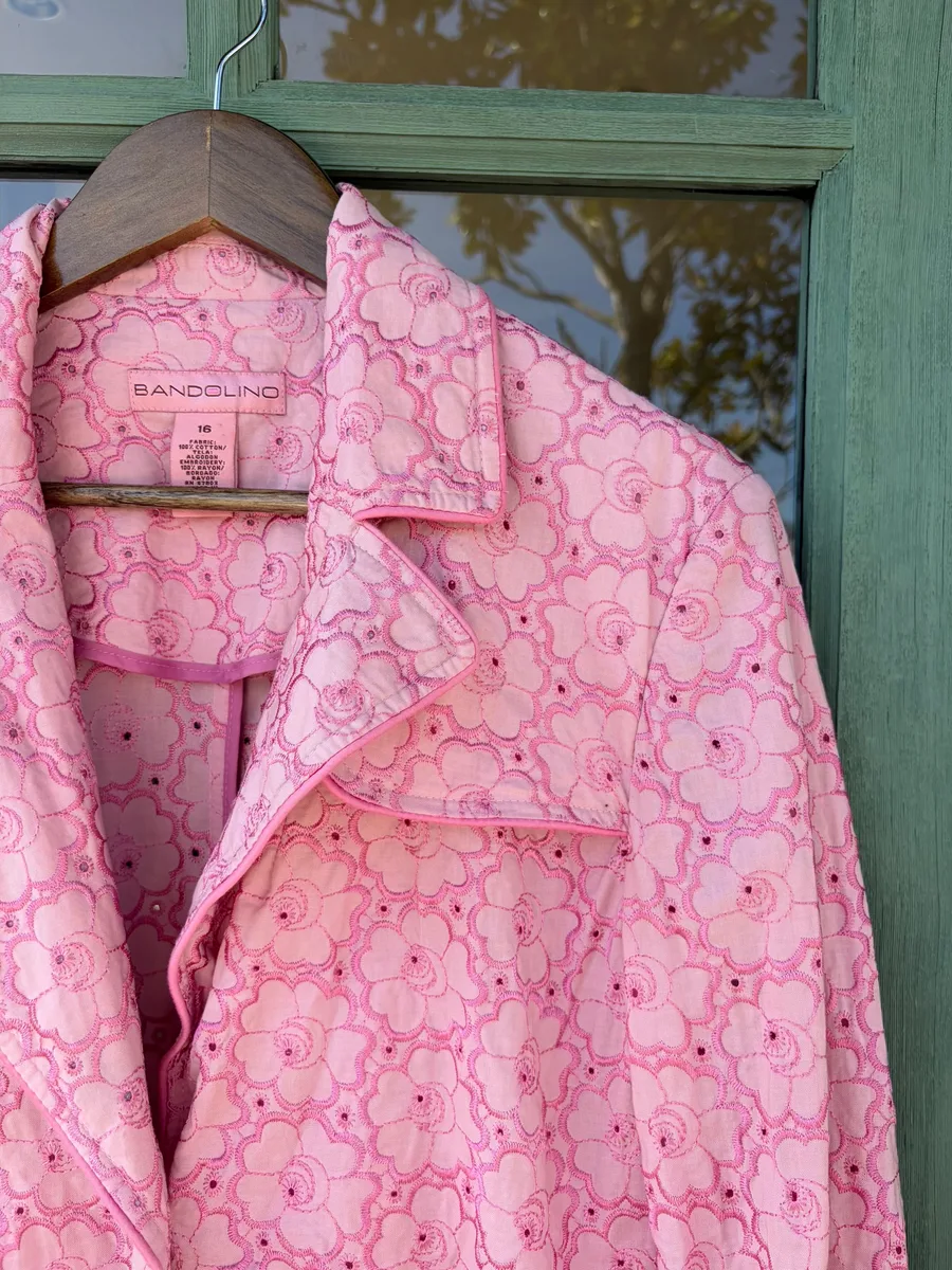 cotton 100% pink flower spring jacket 4