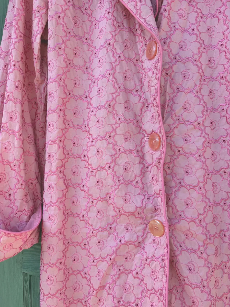cotton 100% pink flower spring jacket 3
