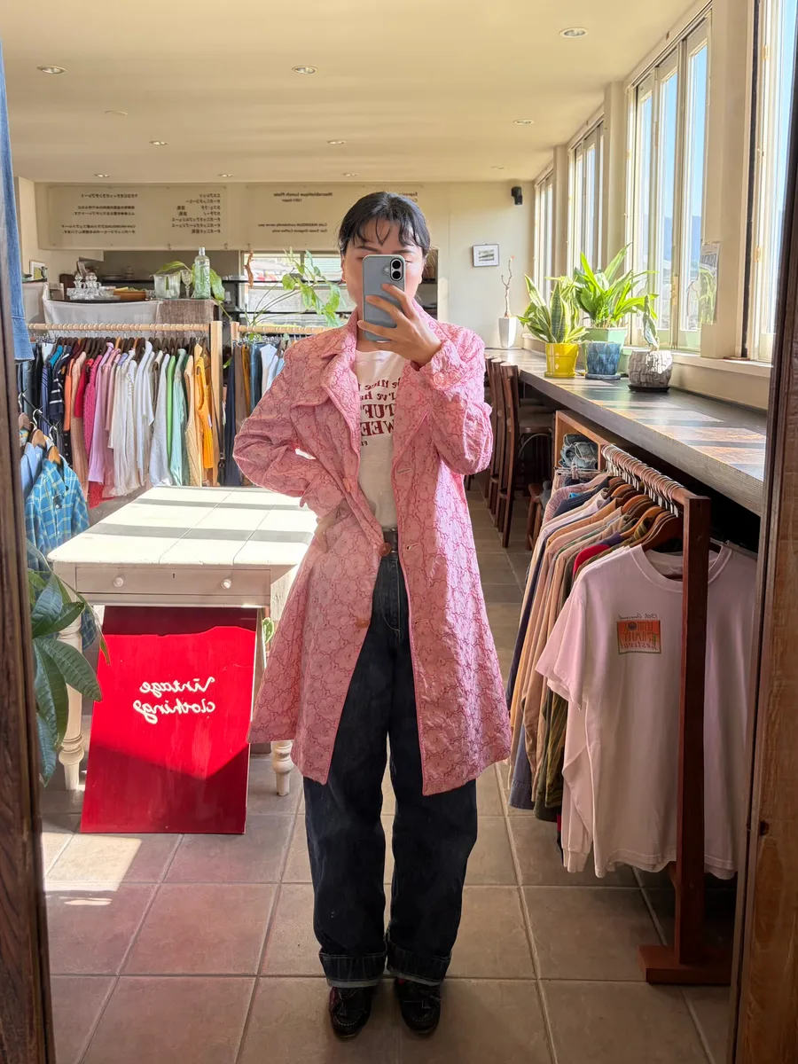 cotton 100% pink flower spring jacket 6