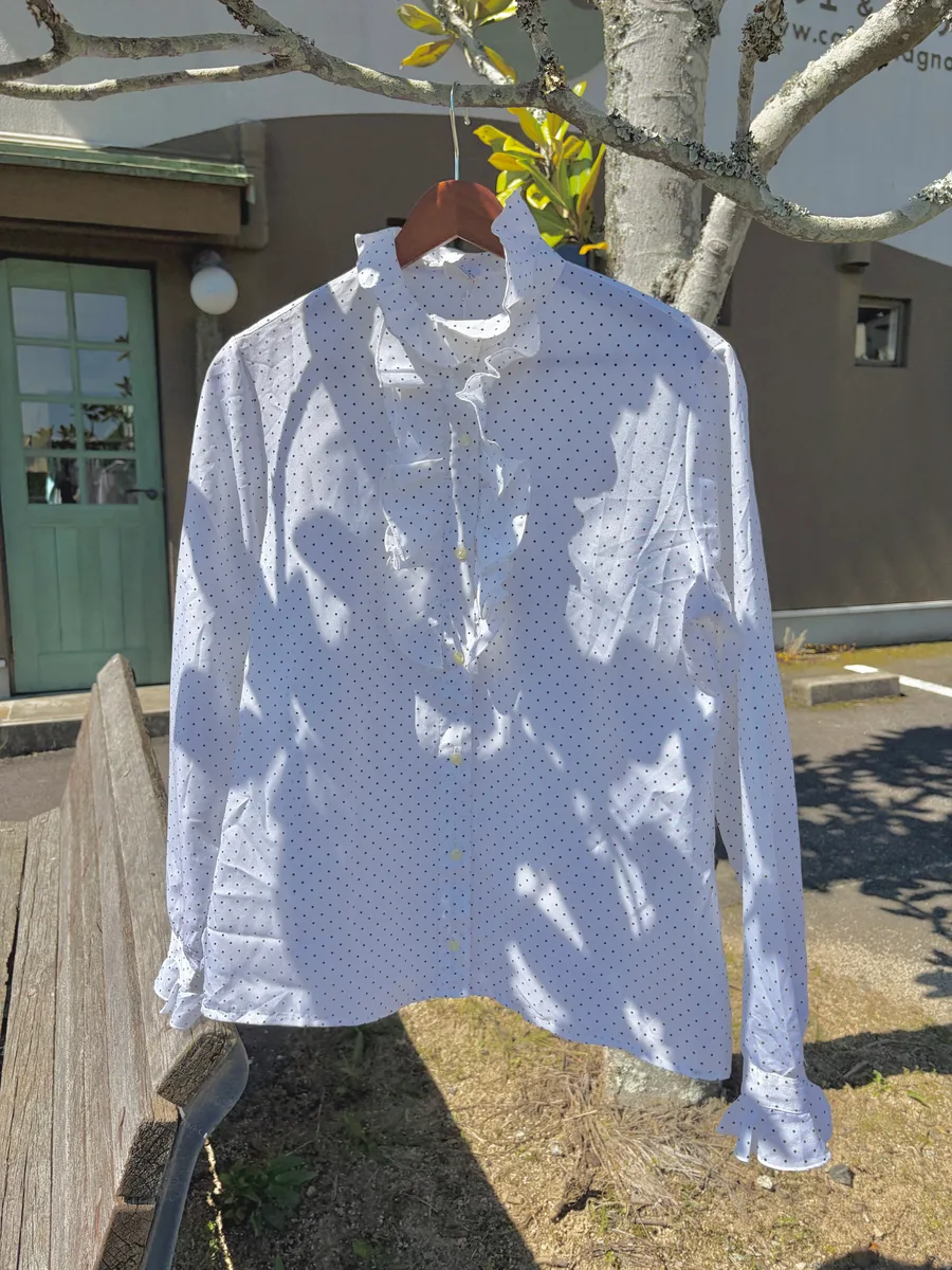 70s Italy sheer dot shirt
