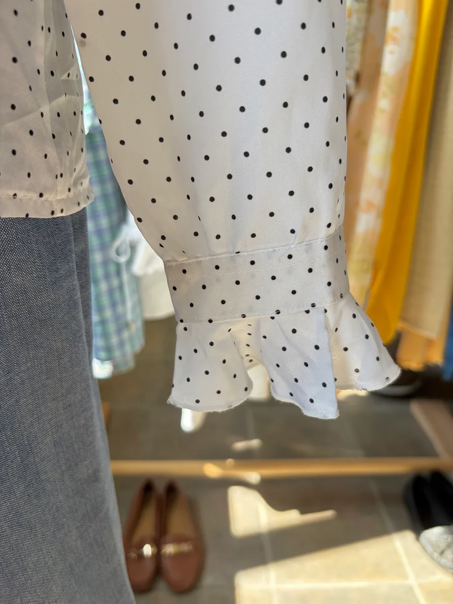 70s Italy sheer dot shirt 6