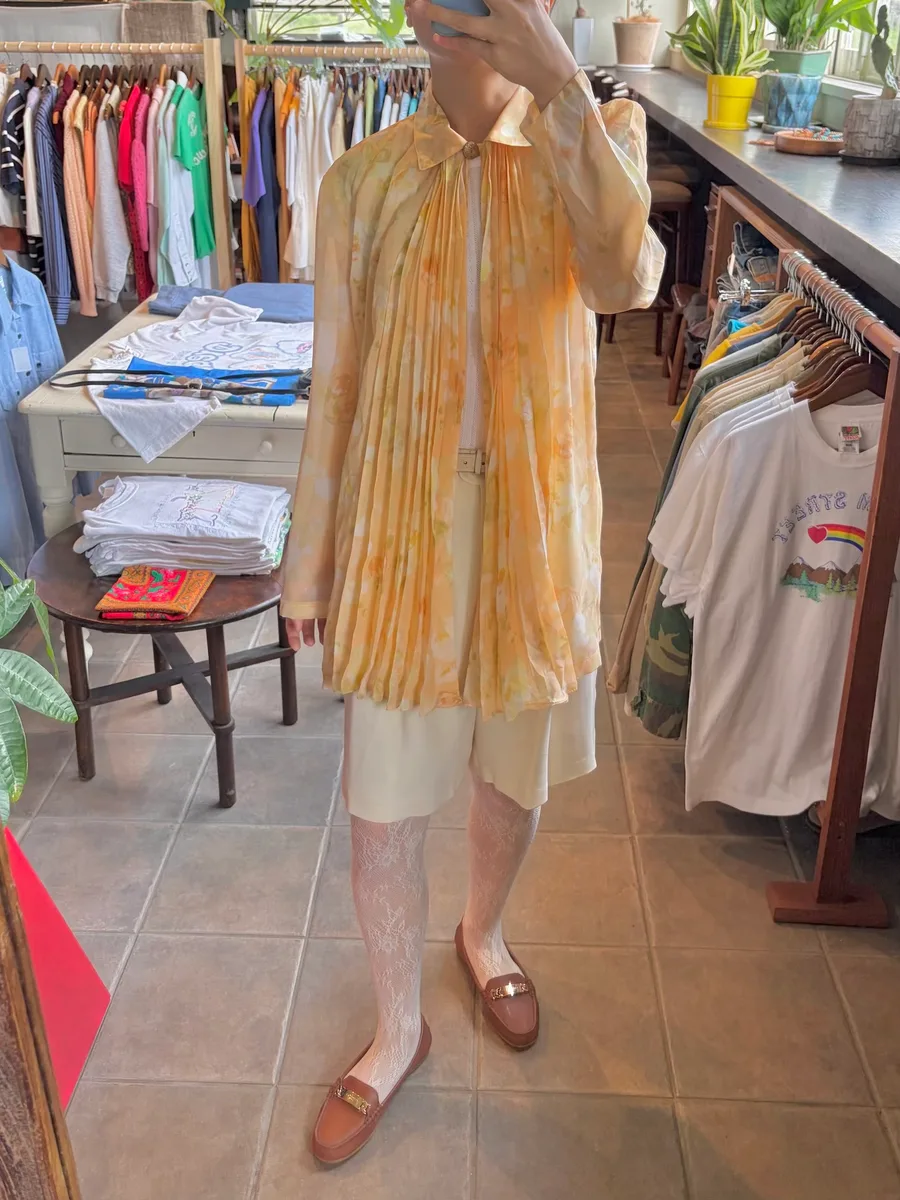 Italy orange sheer blouse 6