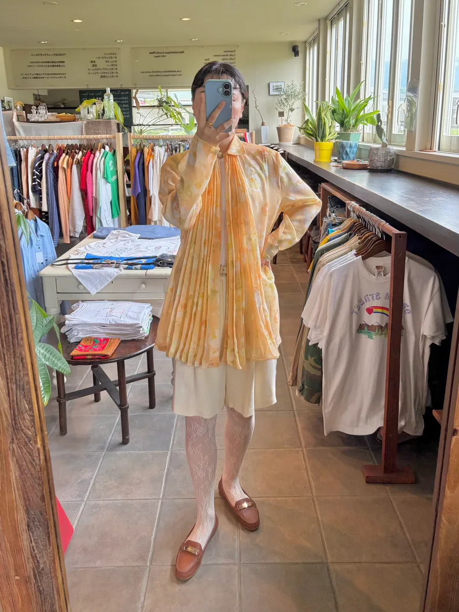 Italy orange sheer blouse 3