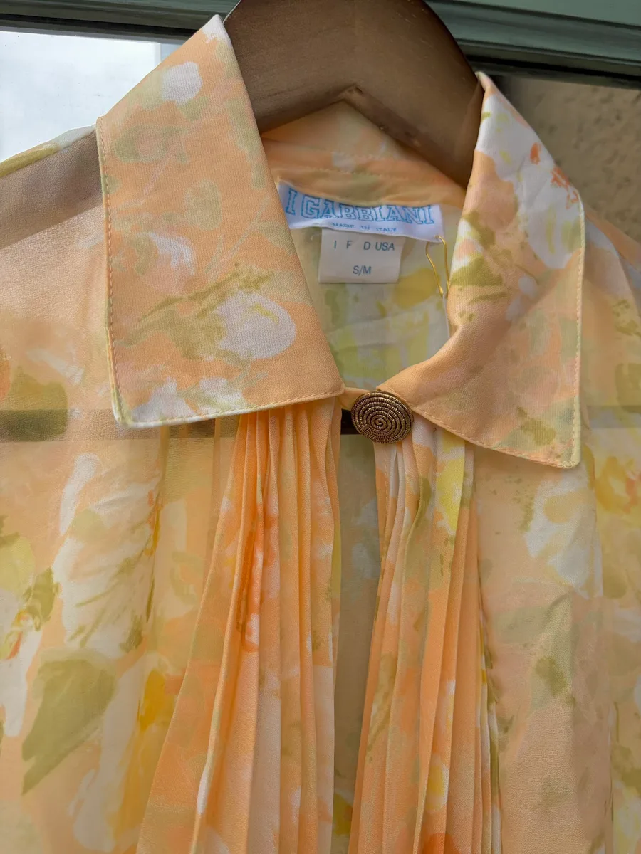 Italy orange sheer blouse 4