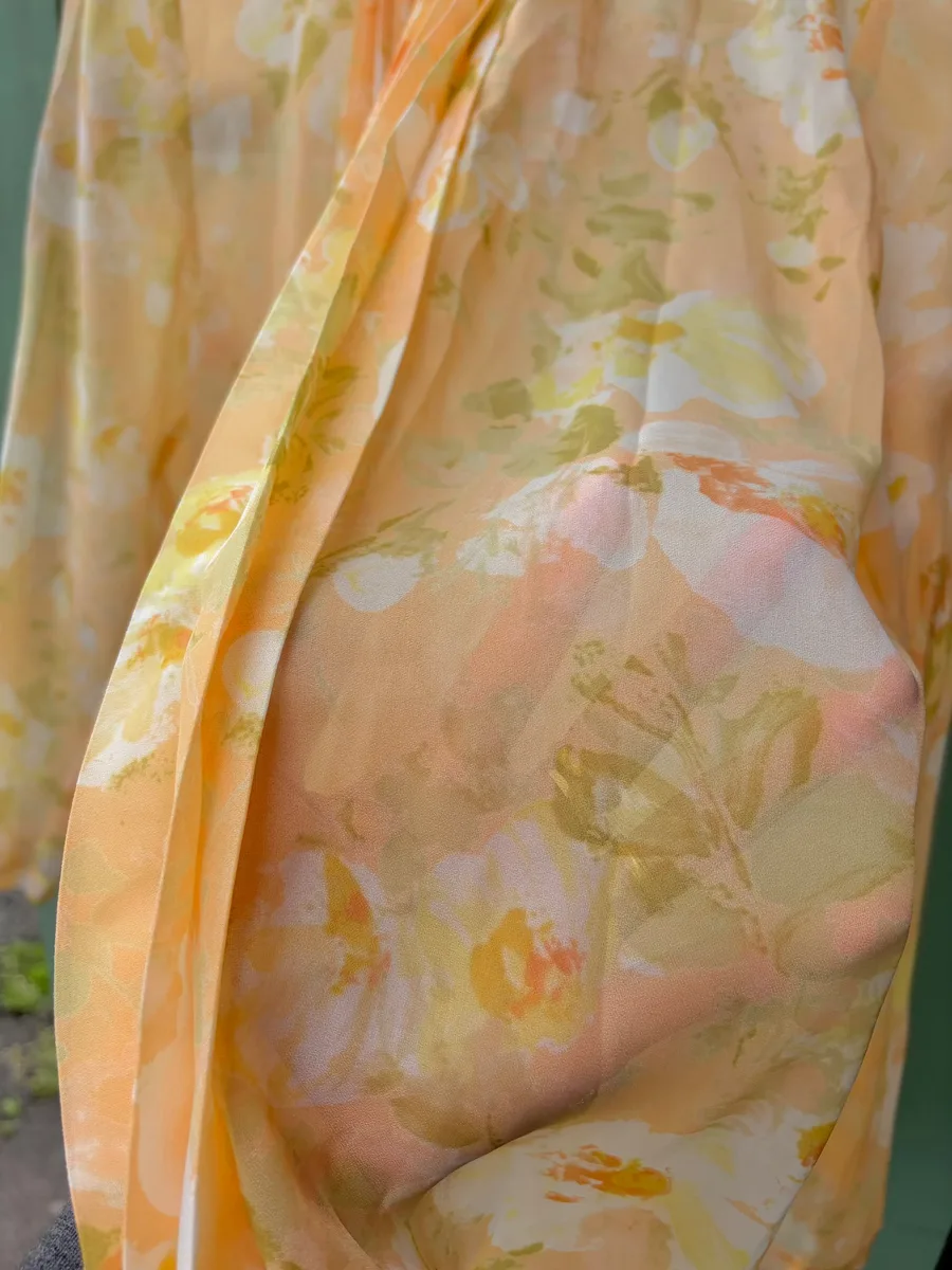 Italy orange sheer blouse 7