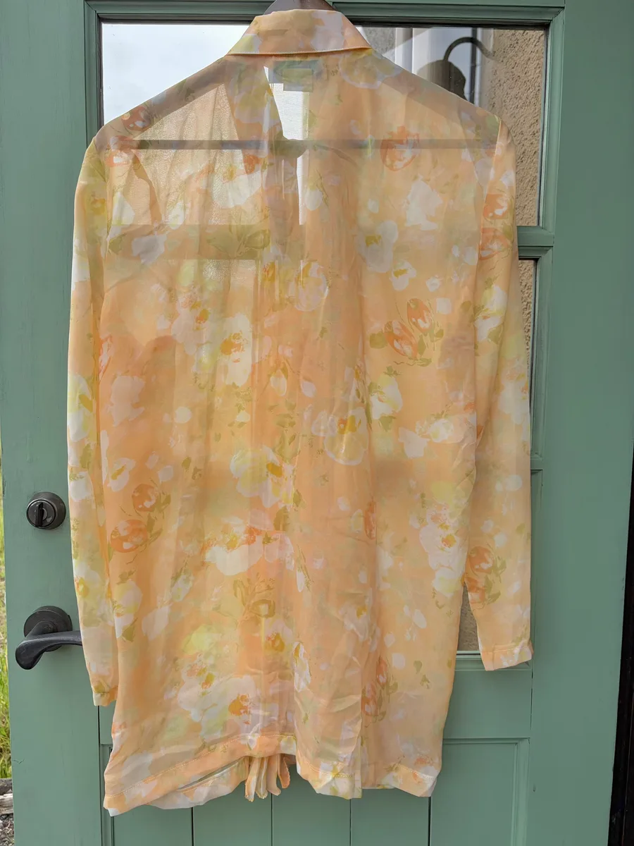Italy orange sheer blouse 8