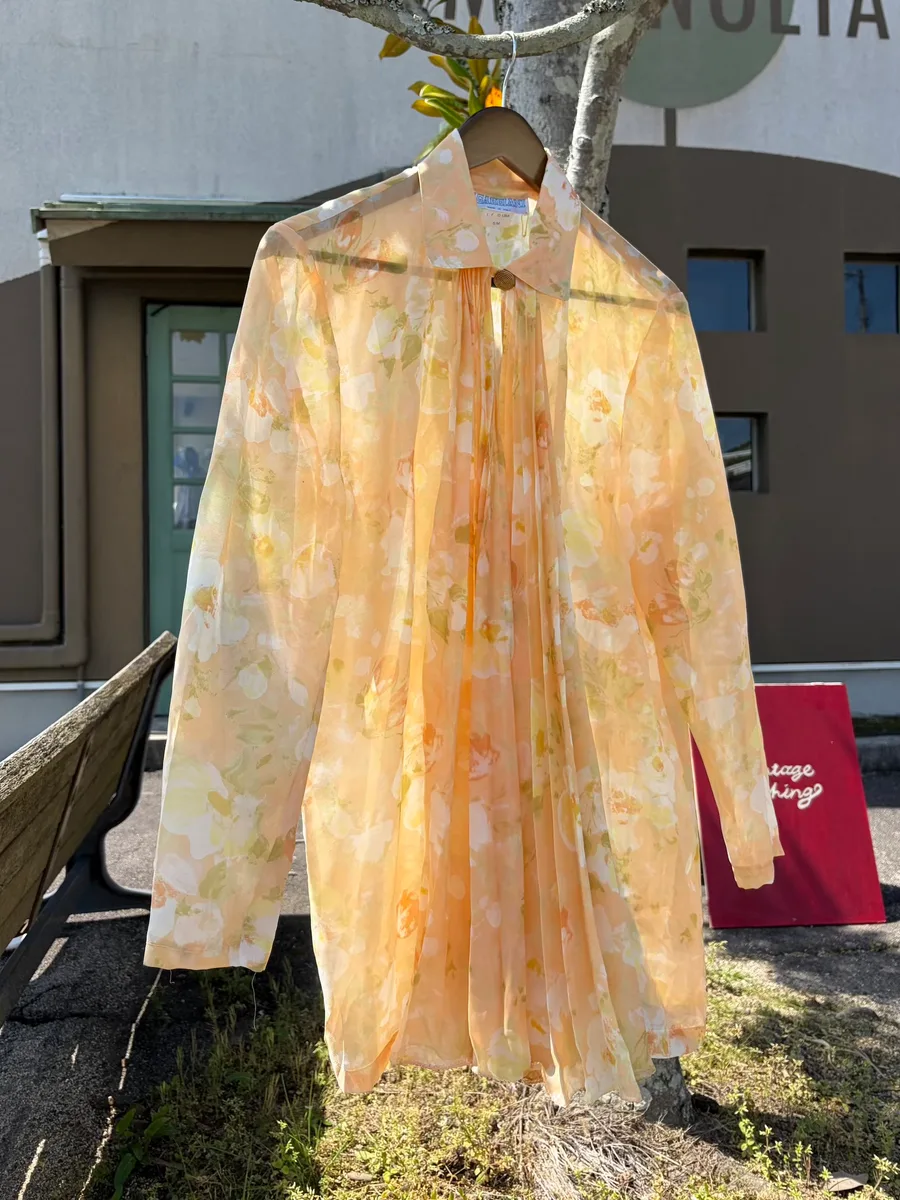 Italy orange sheer blouse