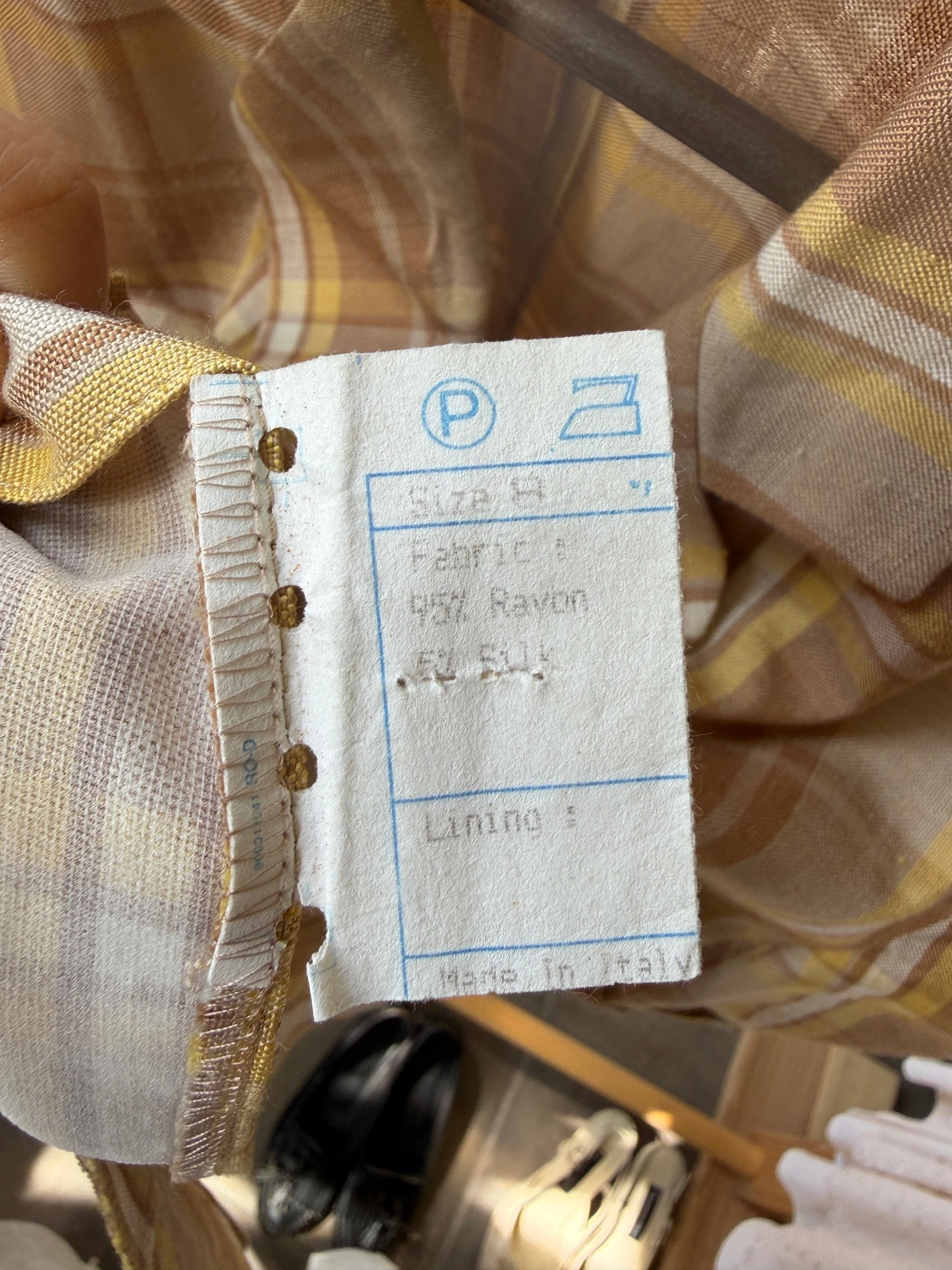 Italy vintage plaid half sleeve jct 4