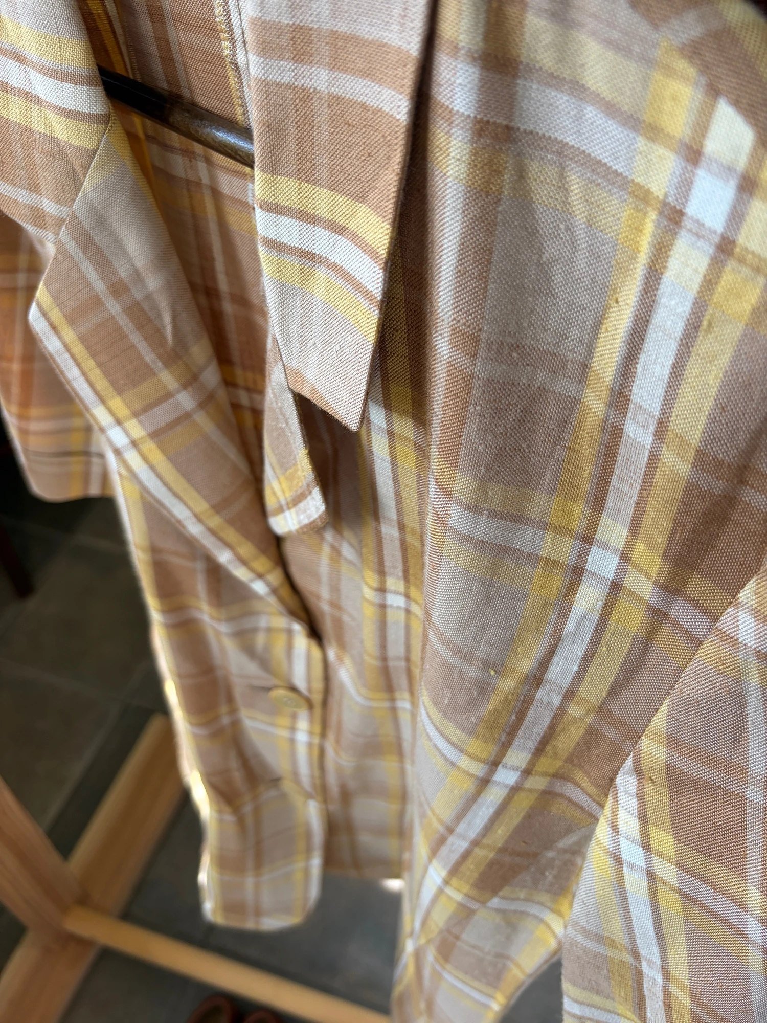 Italy vintage plaid half sleeve jct 10