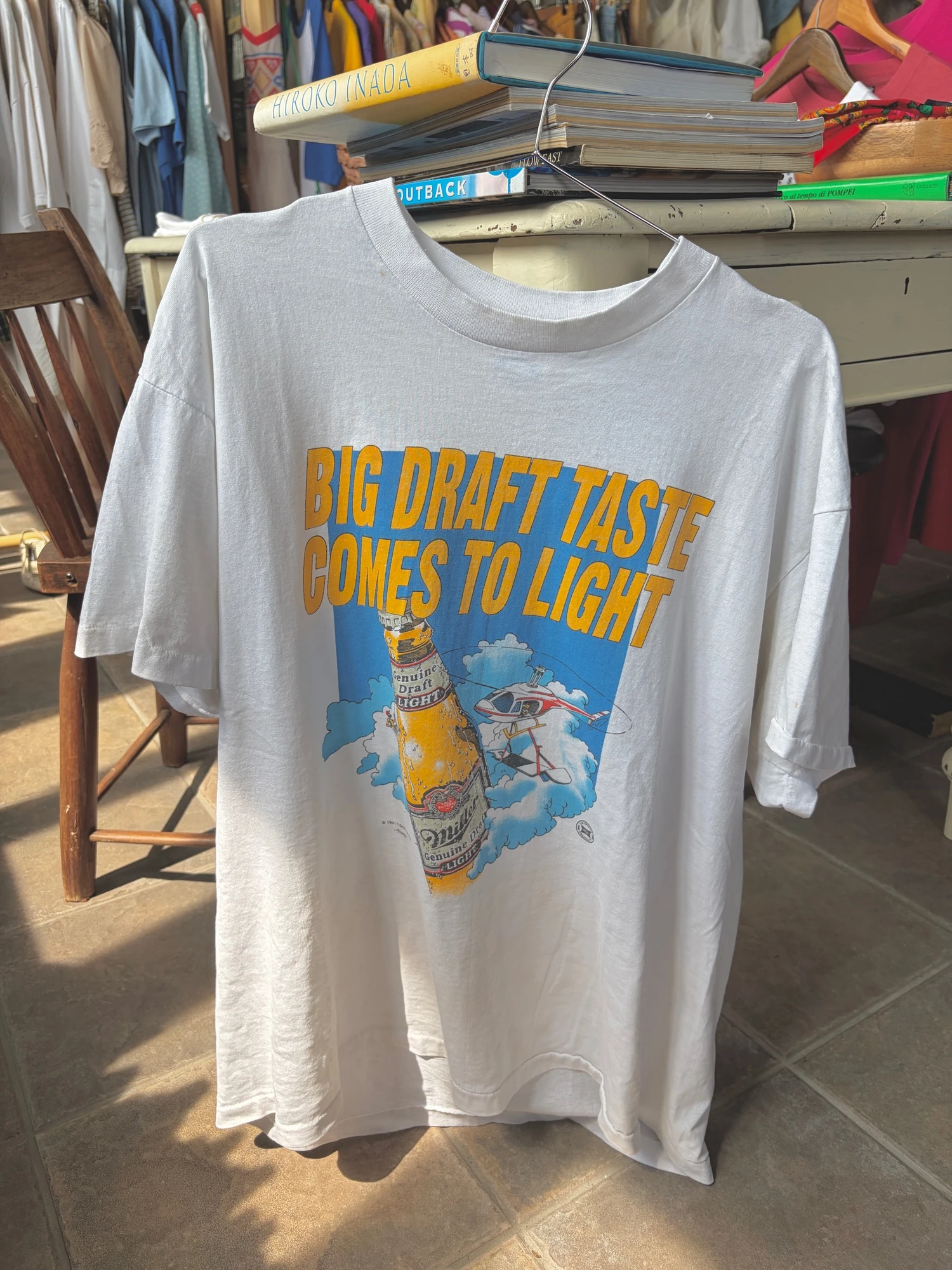 USA vintage t shirt -white-