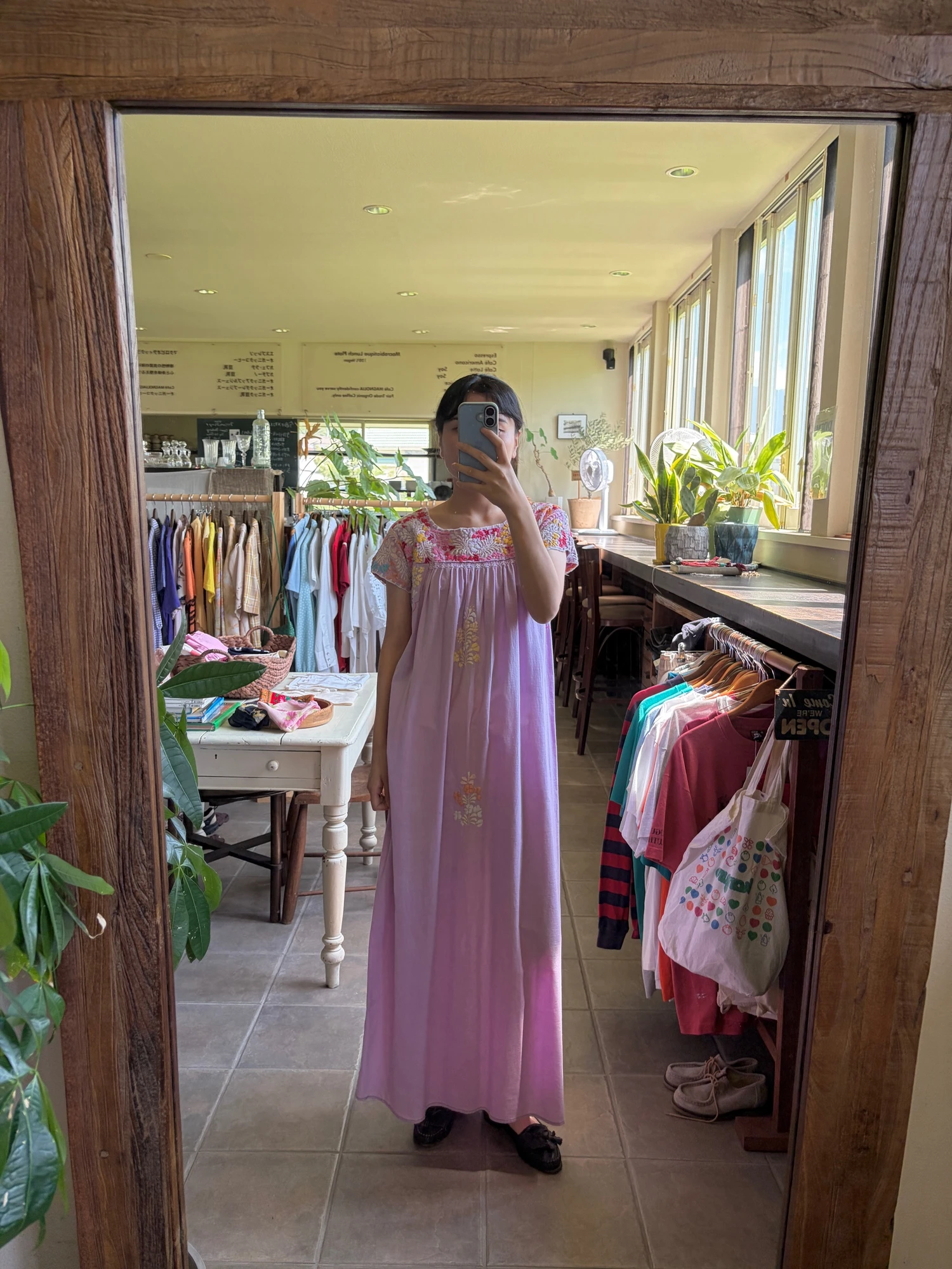 vintage mexican purple embroidery dress 2