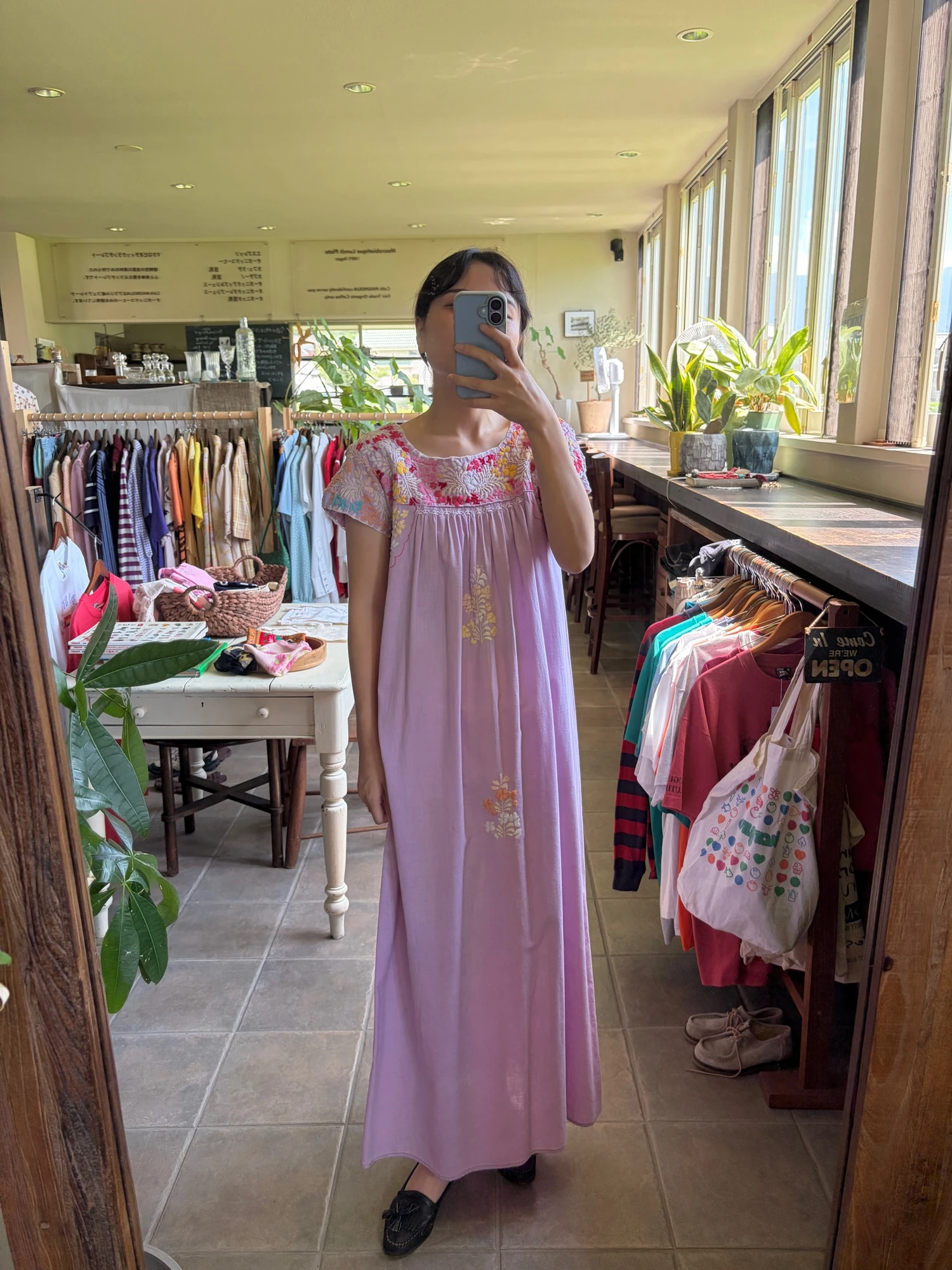 vintage mexican purple embroidery dress 3