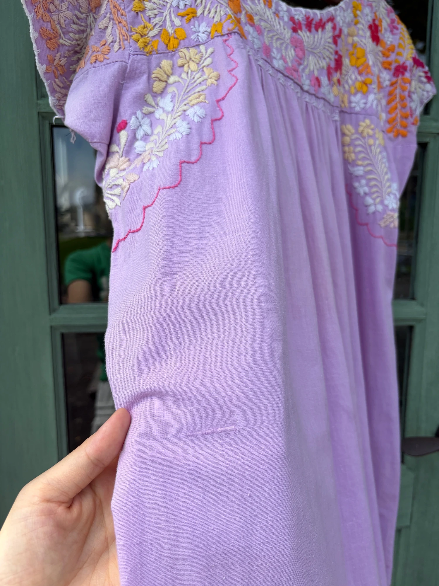 vintage mexican purple embroidery dress 9