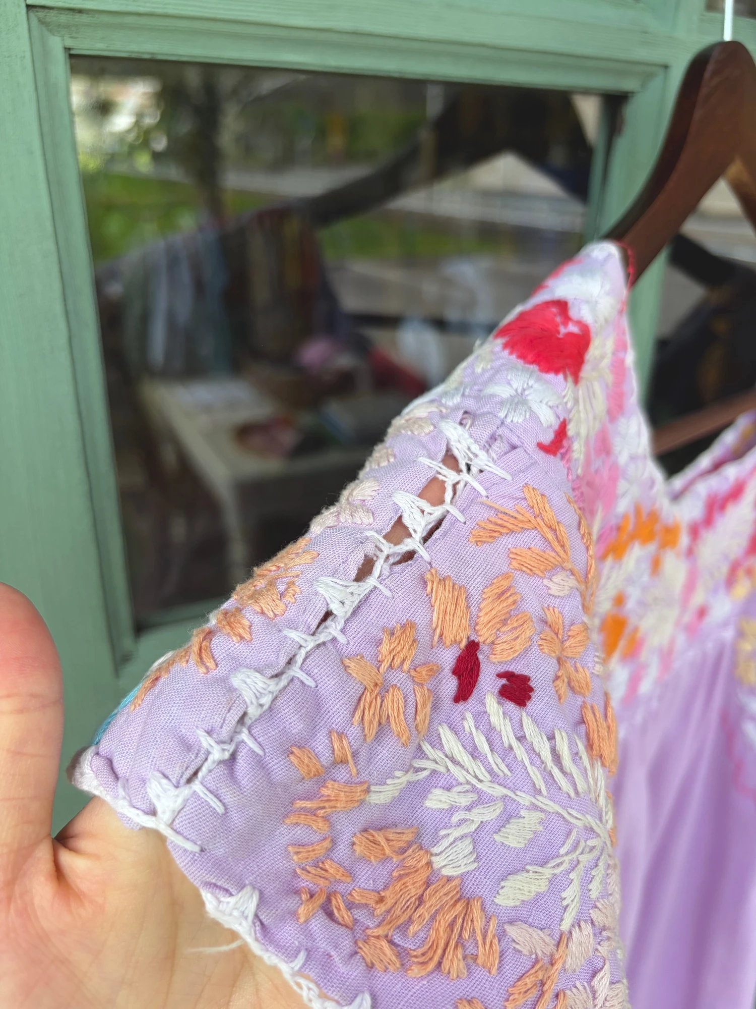 vintage mexican purple embroidery dress 10
