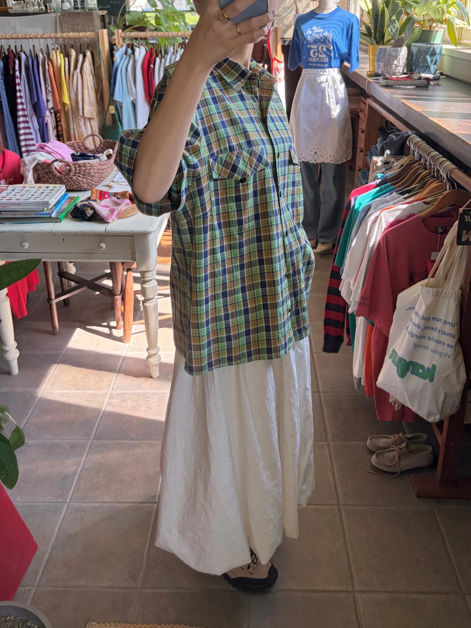 green plaid shirt 5