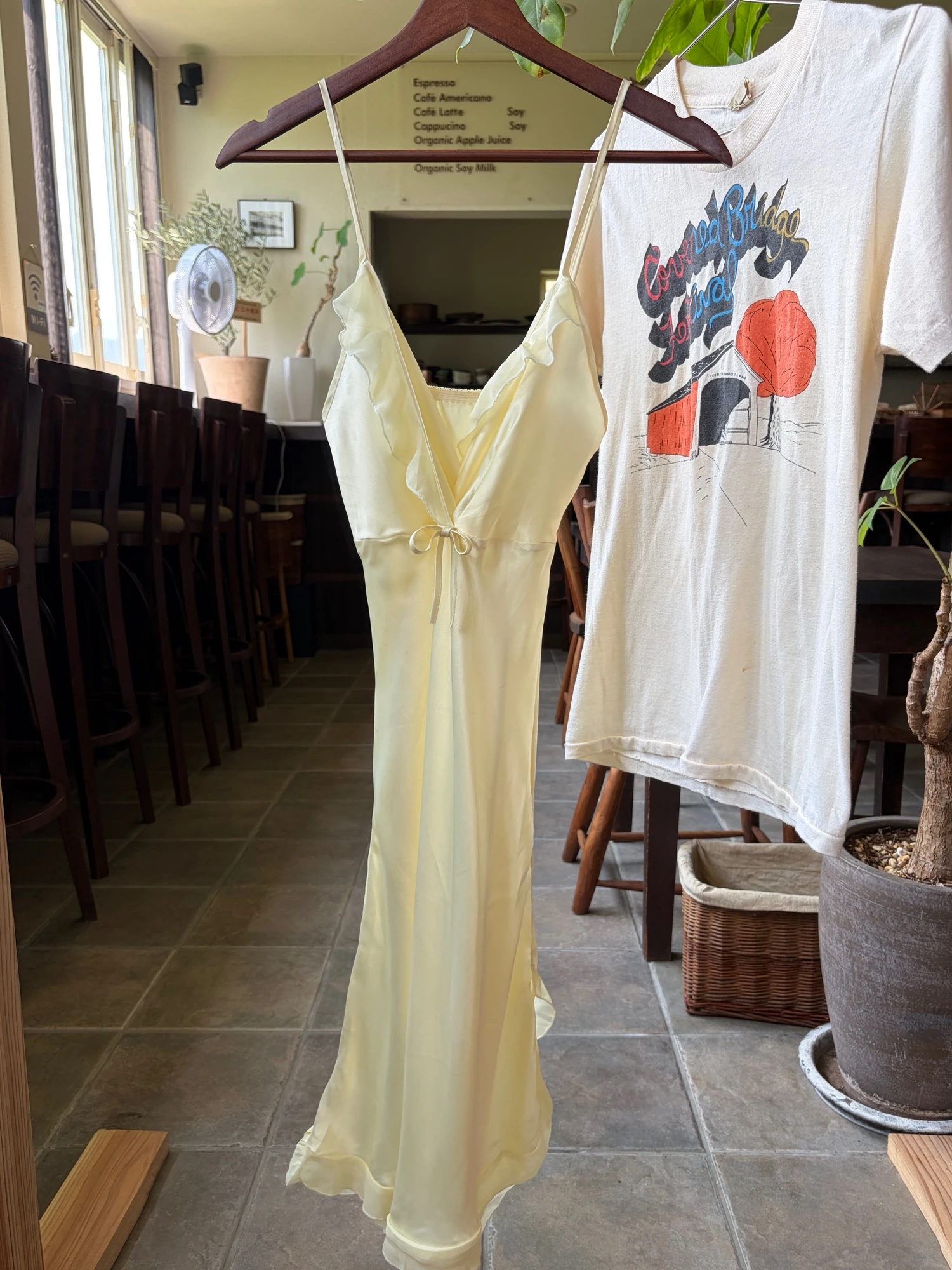 yellow silk 100% camisole dress 2