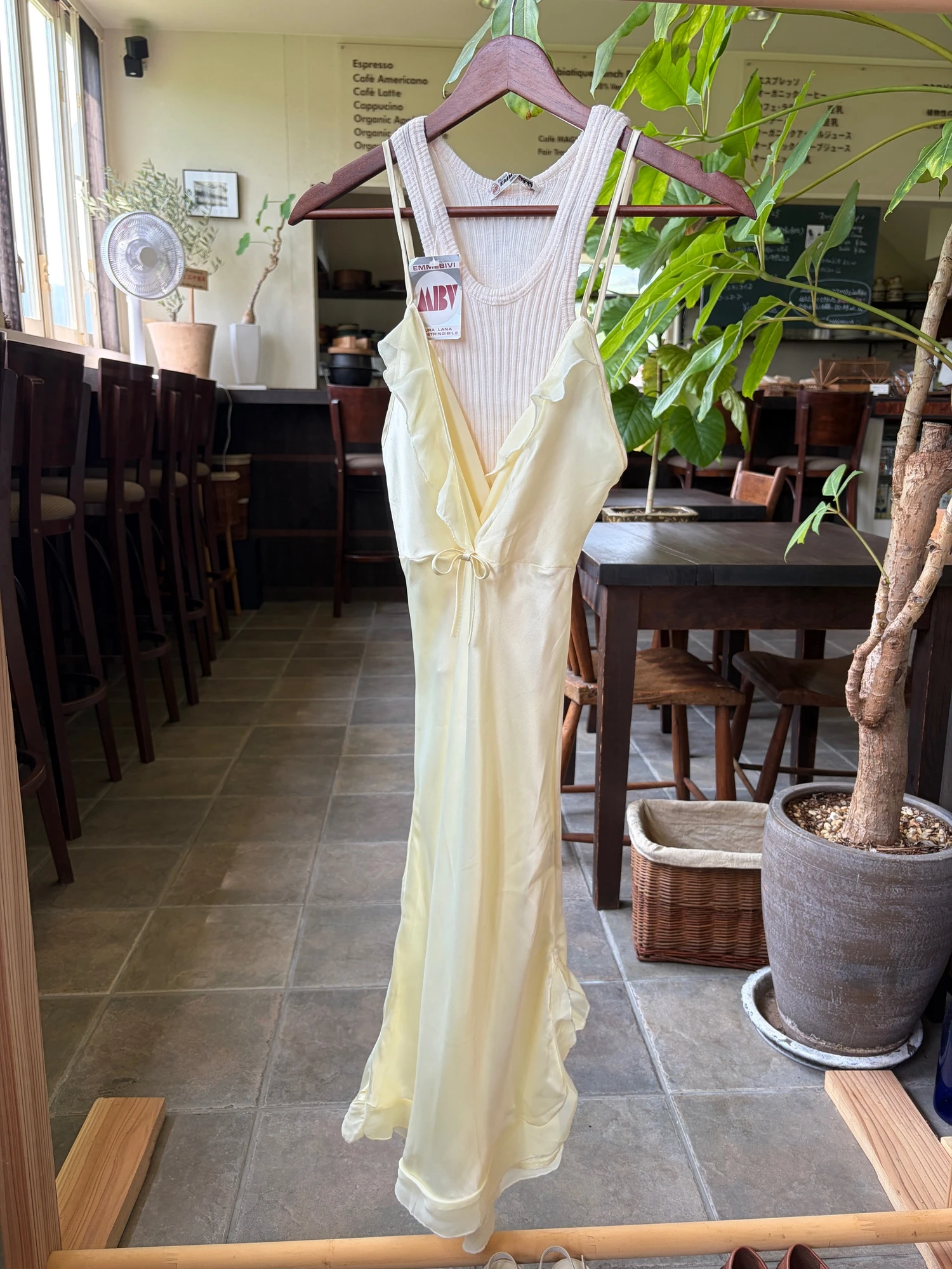 yellow silk 100% camisole dress 3