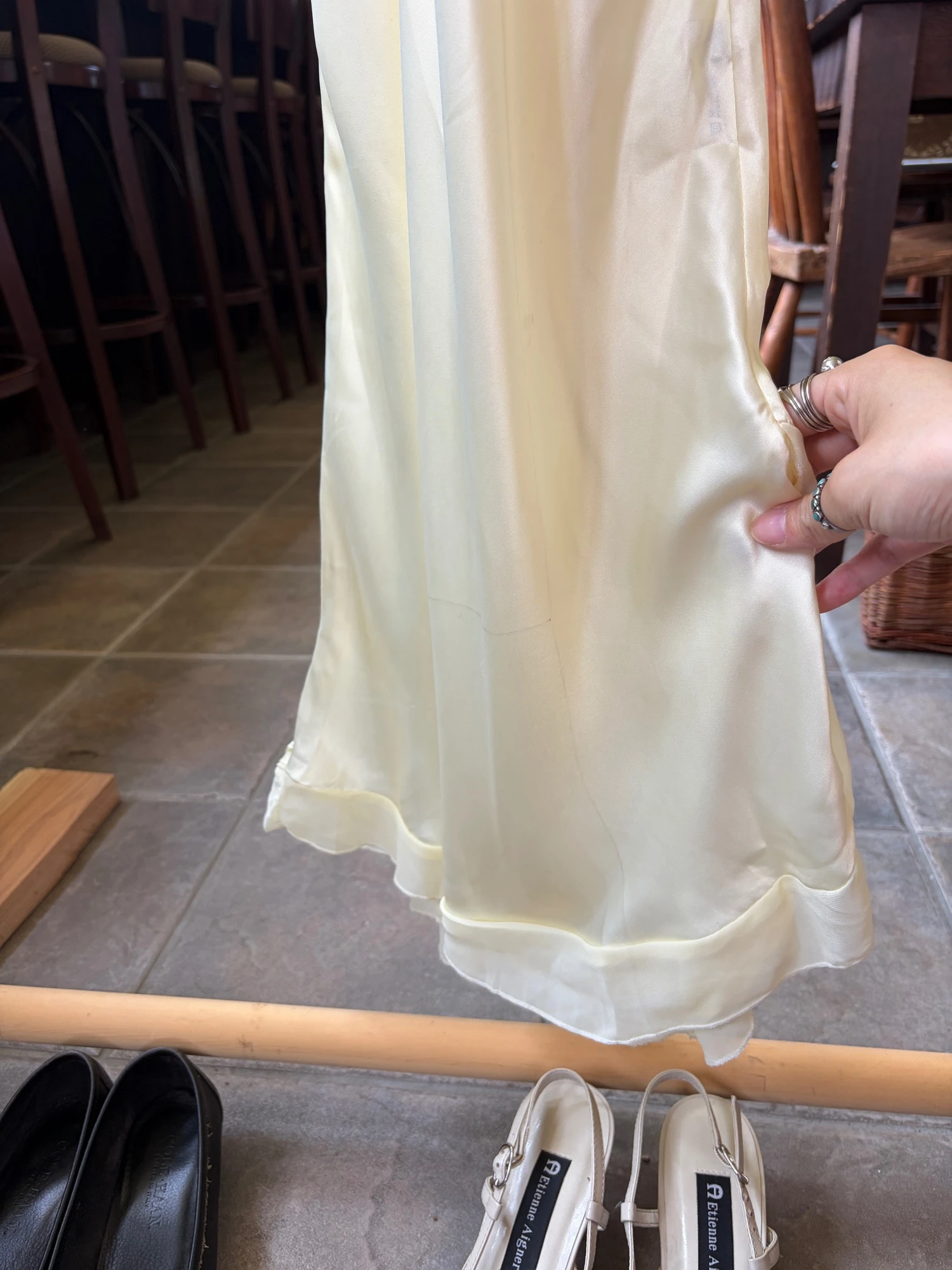 yellow silk 100% camisole dress 12