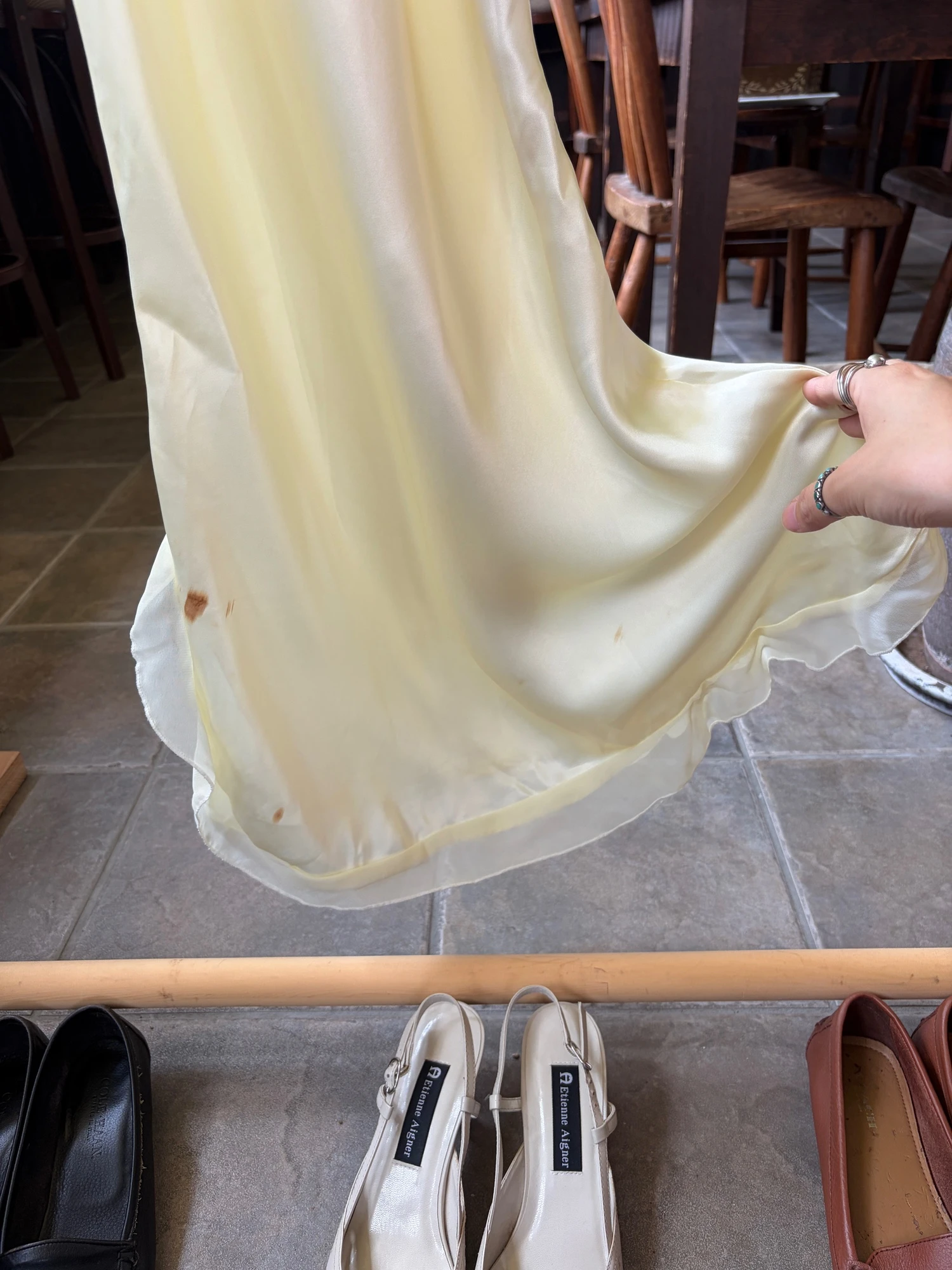 yellow silk 100% camisole dress 13