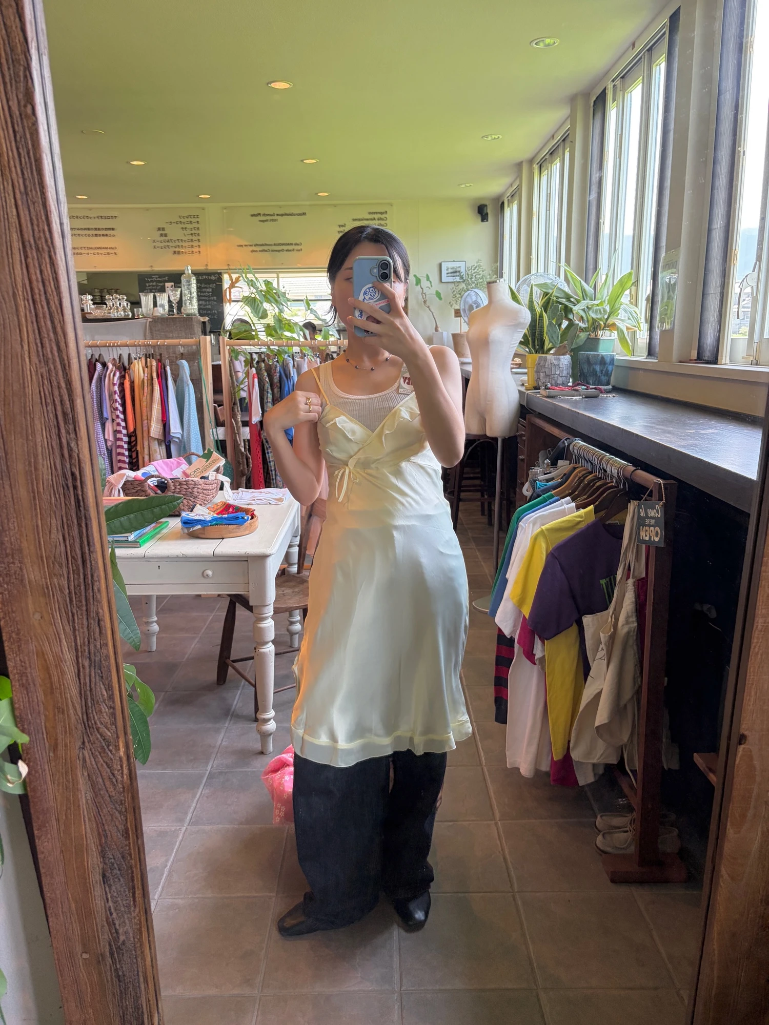 yellow silk 100% camisole dress 5