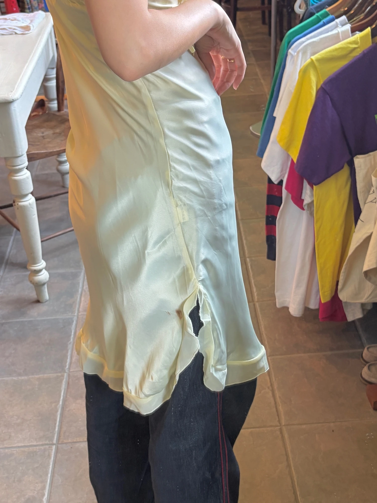yellow silk 100% camisole dress 16