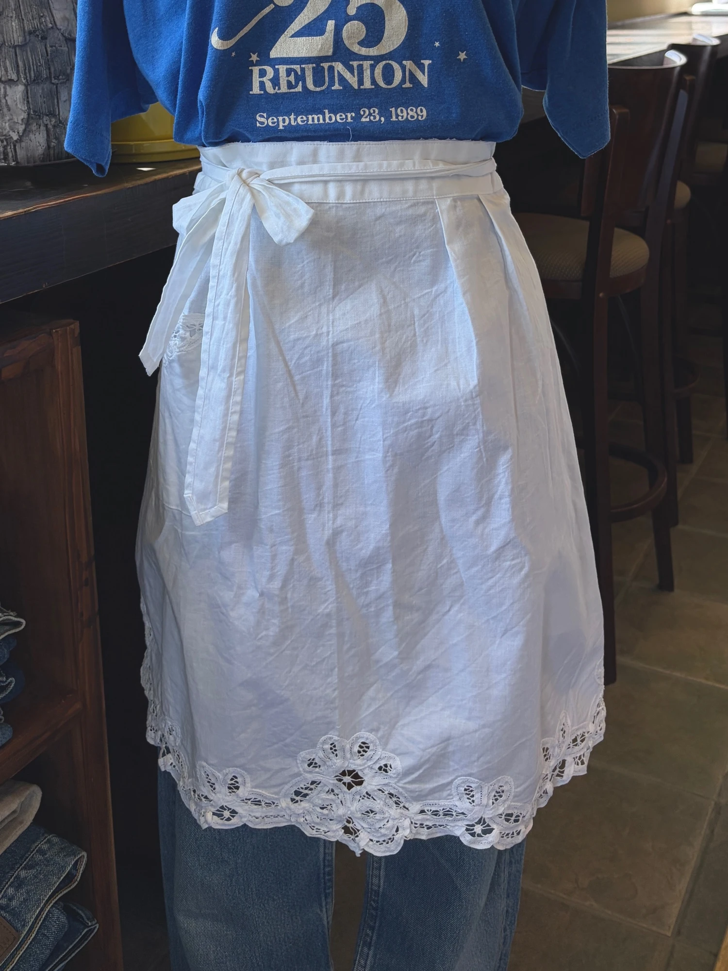 white apron