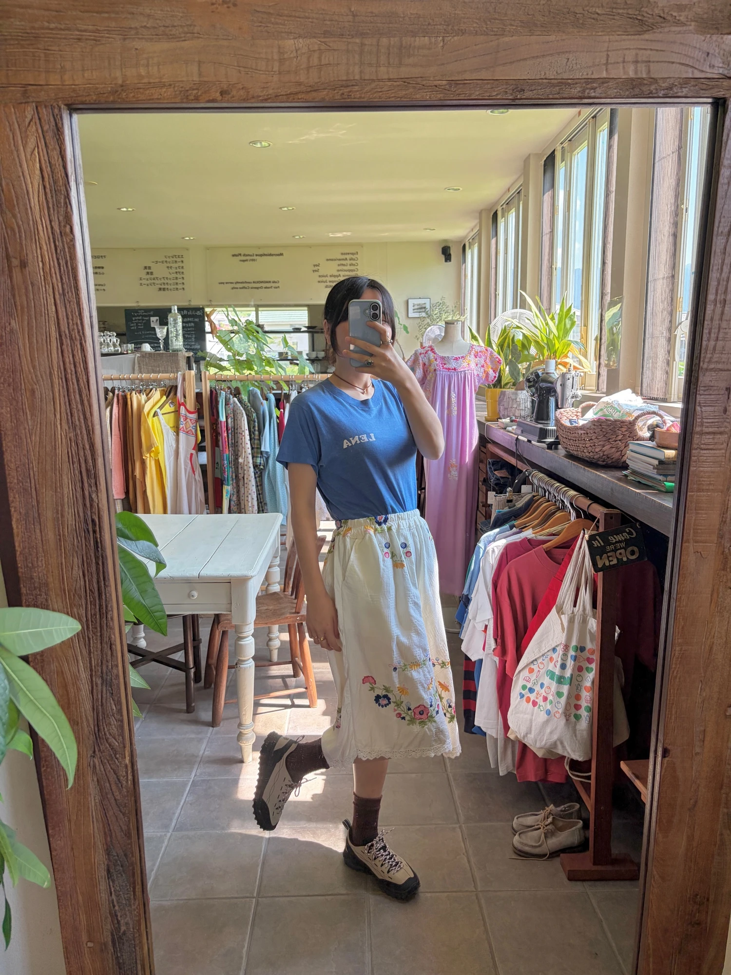 vintage flower embroidered culotte half pants 10