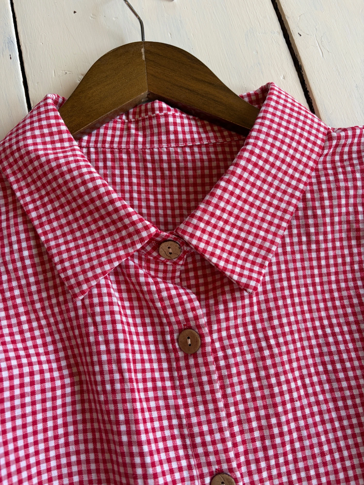 red frill plaid shirt 10