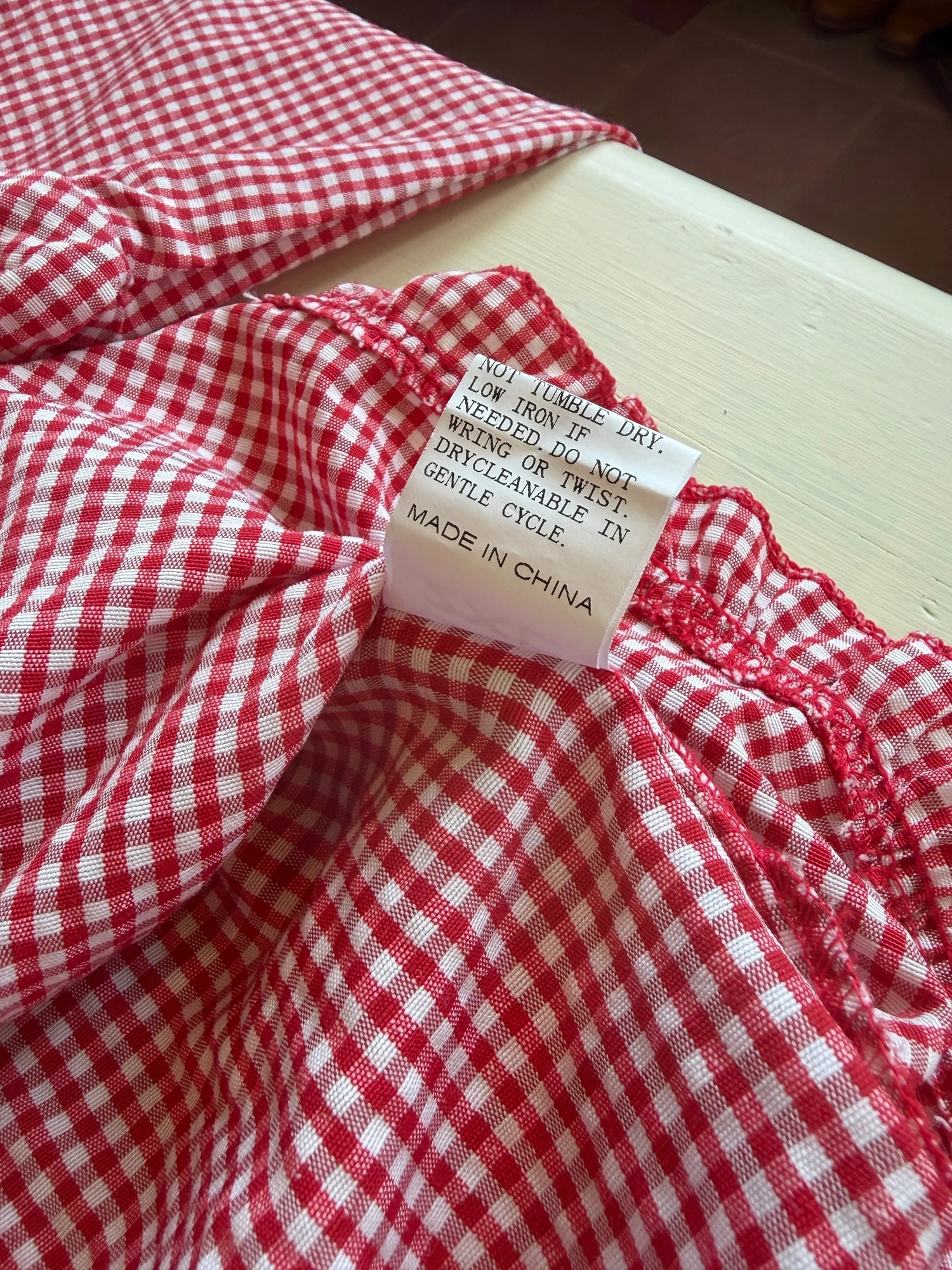 red frill plaid shirt 12