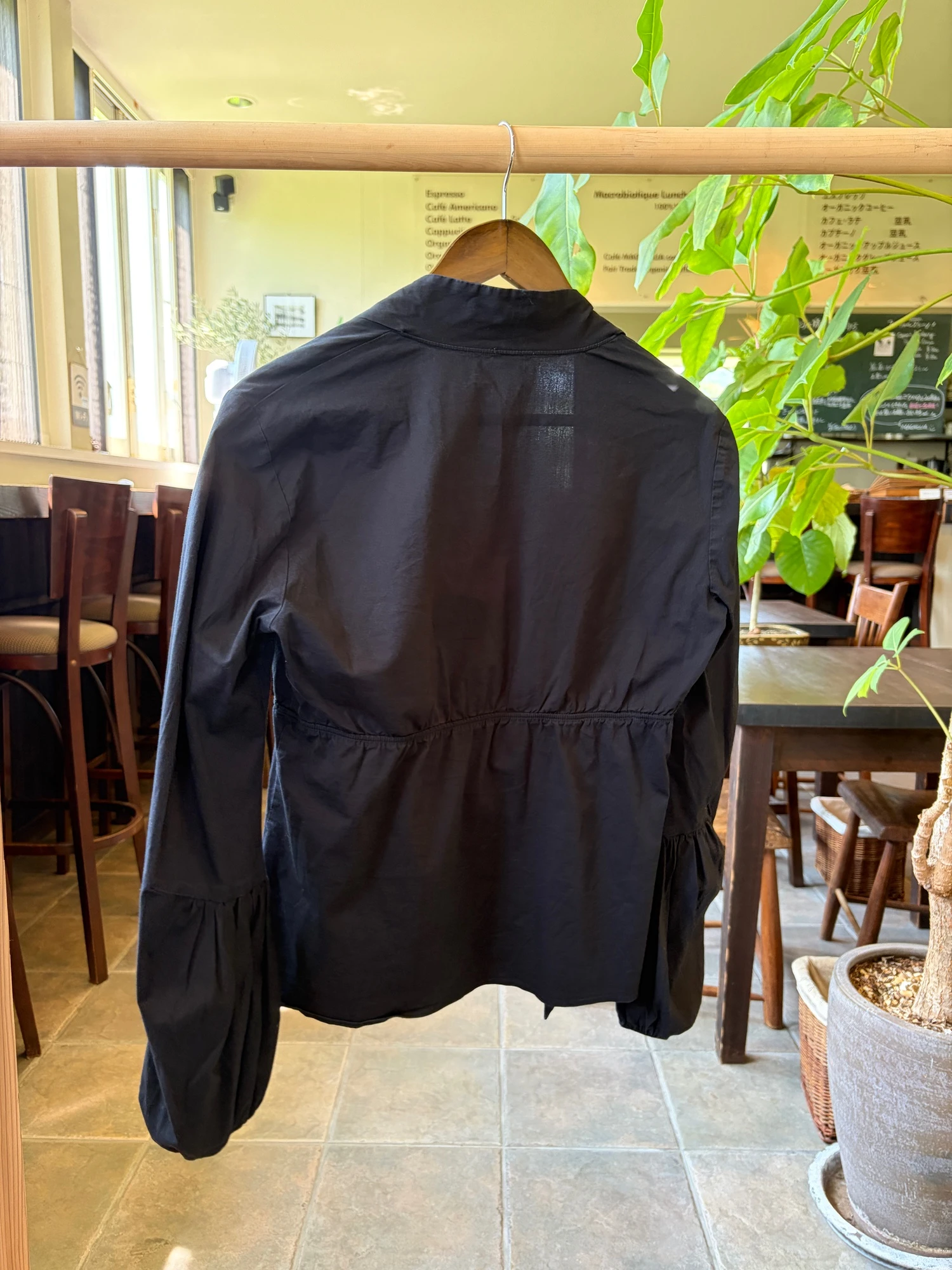 Benetton black tie blouse 9