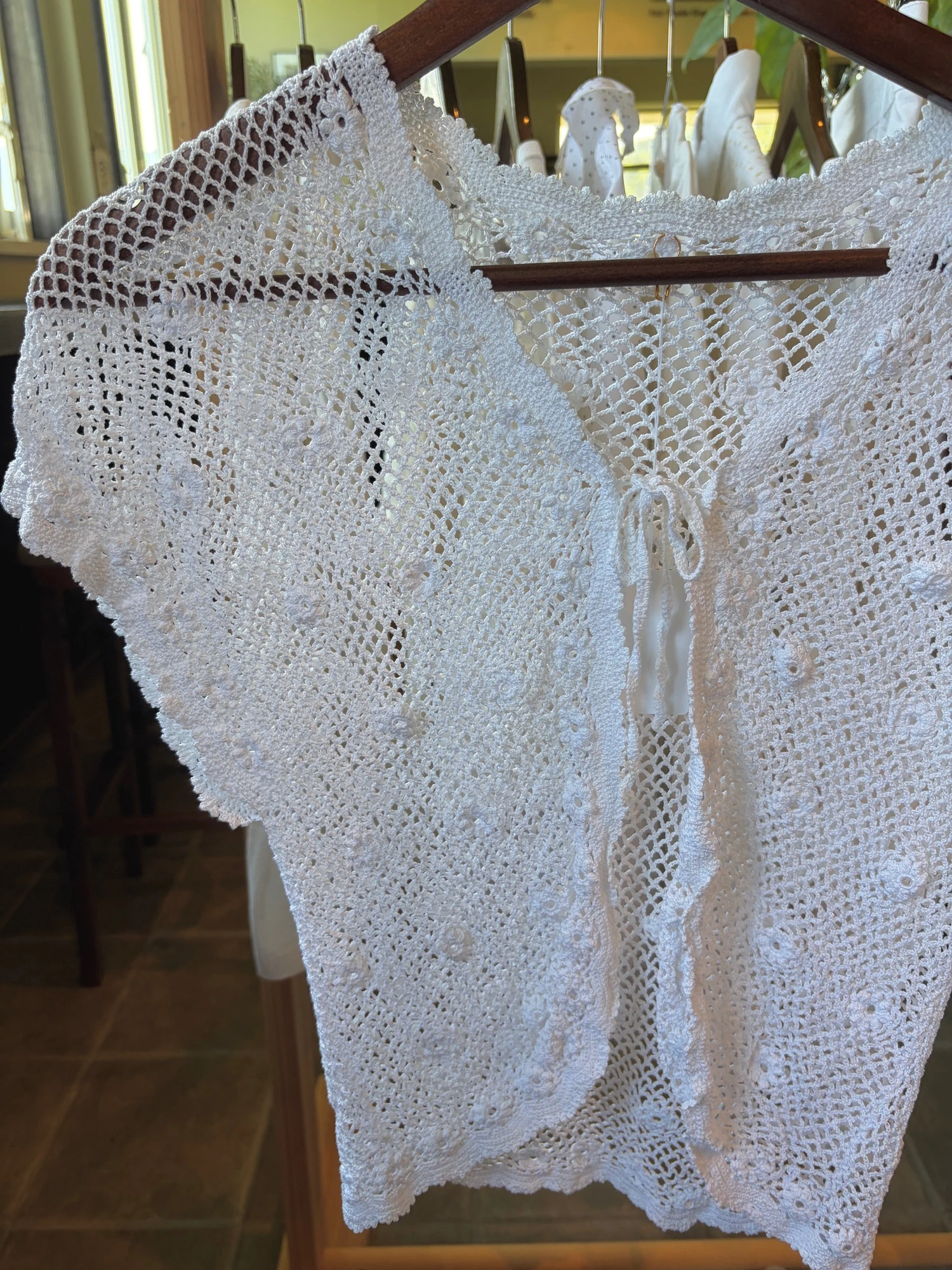 white flower crochet cardigan 5