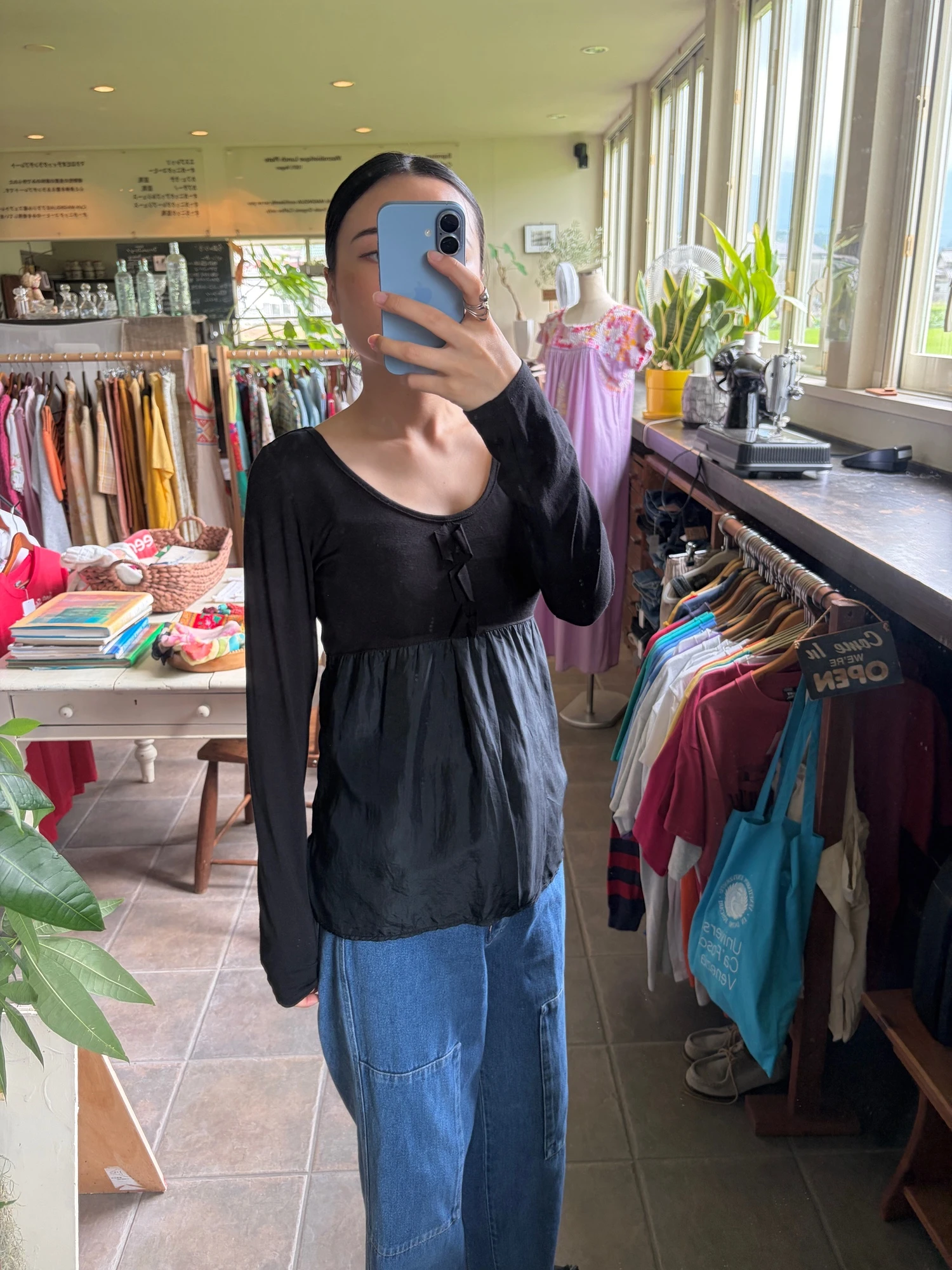 black silk long sleeve tops 3
