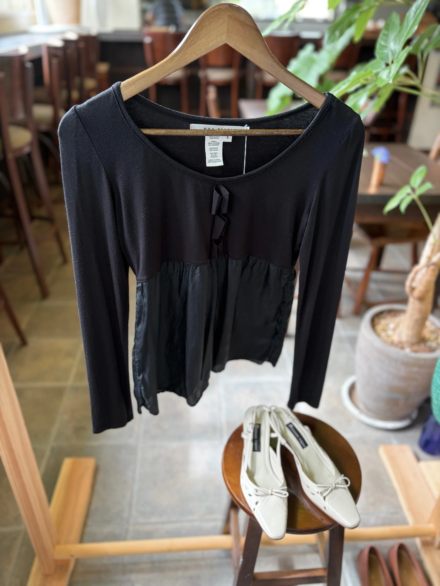 black silk long sleeve tops 7