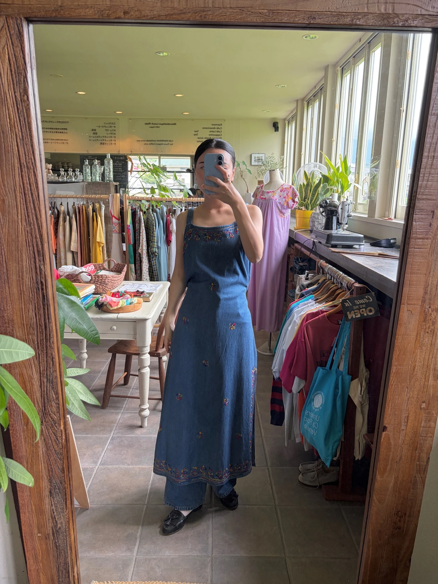 embroidered denim dress 2