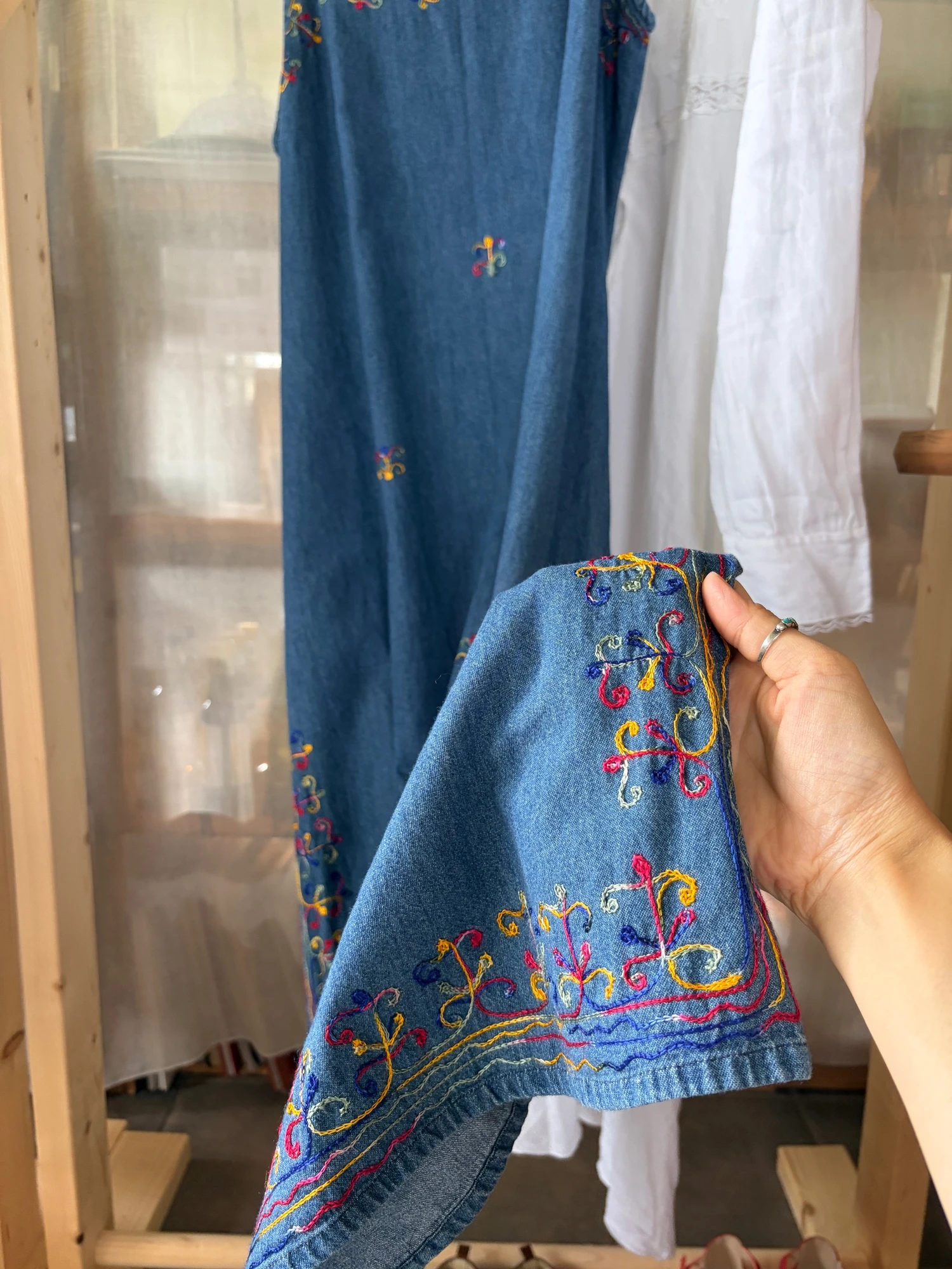 embroidered denim dress 10
