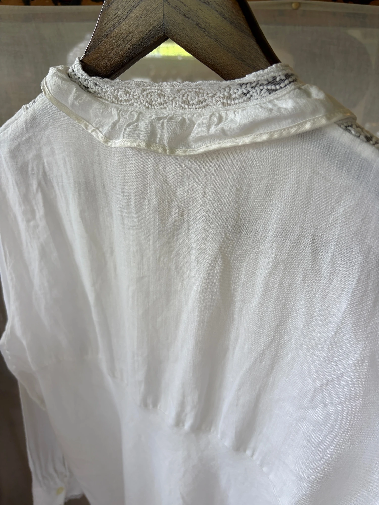 vintage white linen long sleeve dress 11