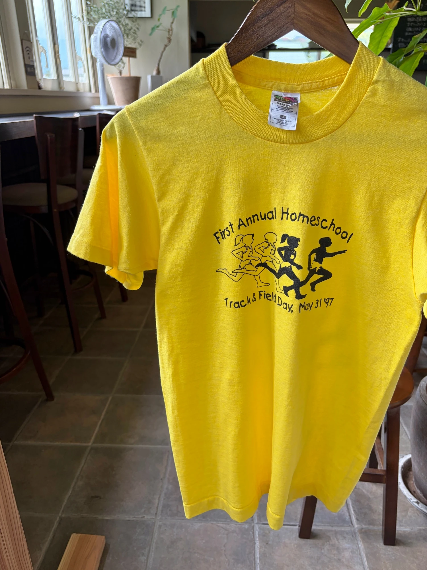made in USA vtg yellow t shirt