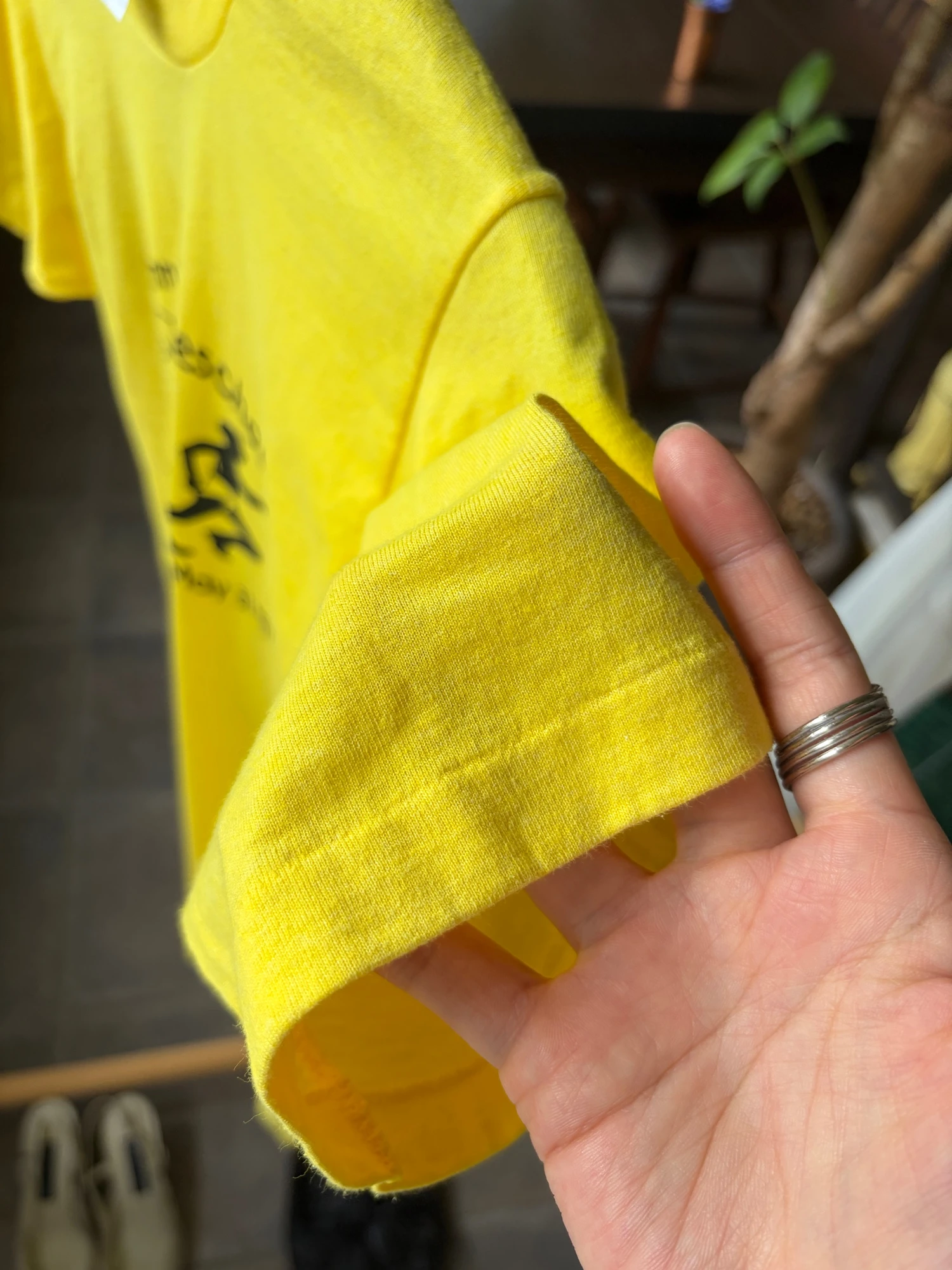 made in USA vtg yellow t shirt 9