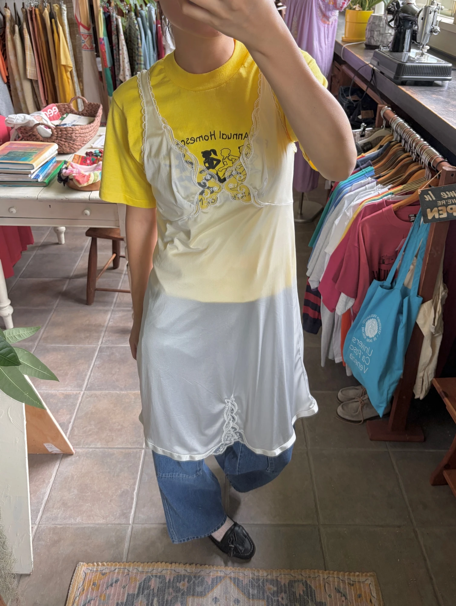made in USA vtg yellow t shirt 10