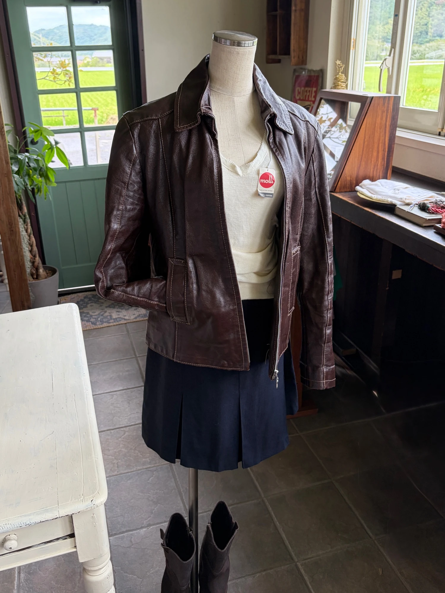 made in Italy burgundy real leather jacket