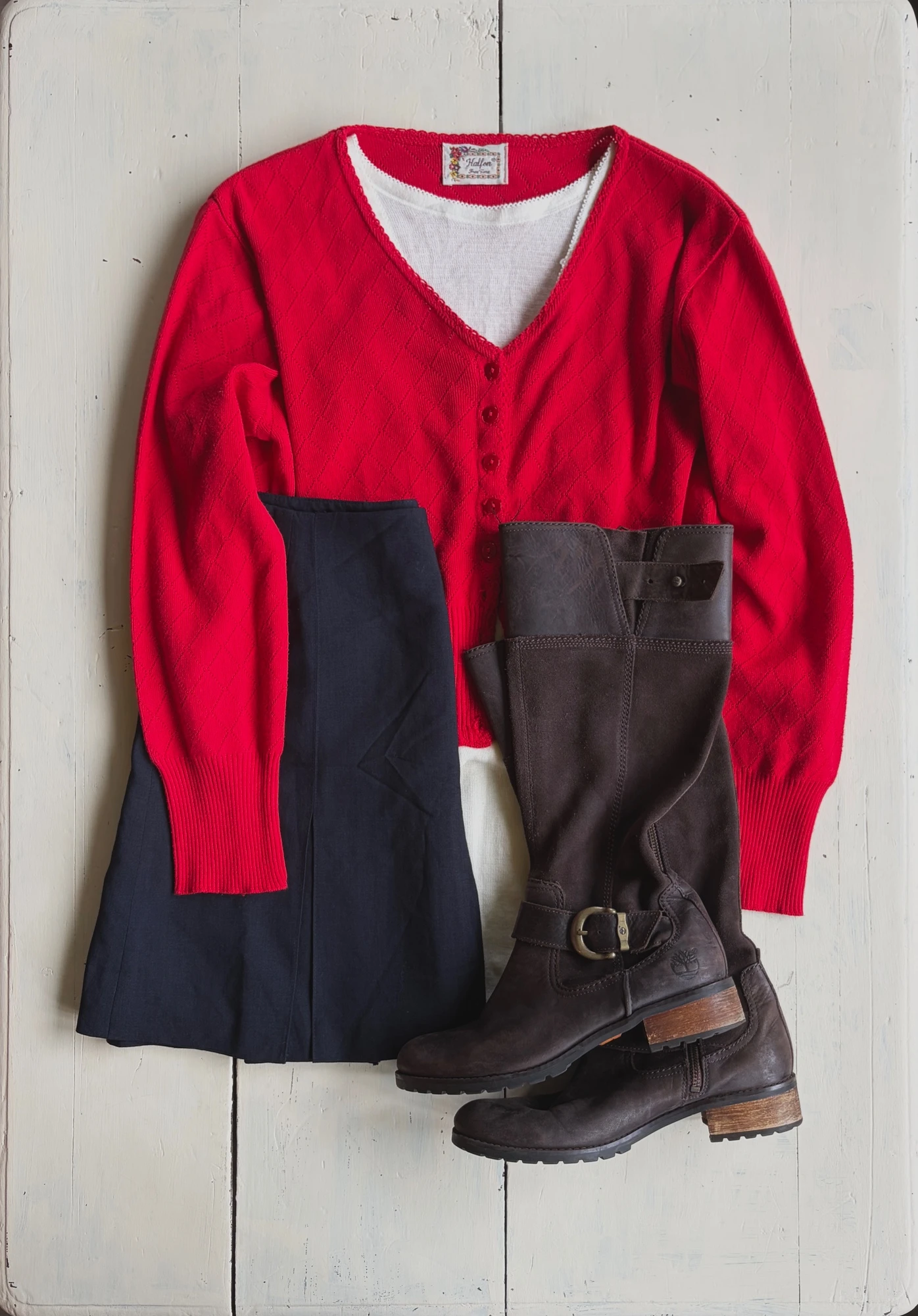 made in Italy red knit cardigan