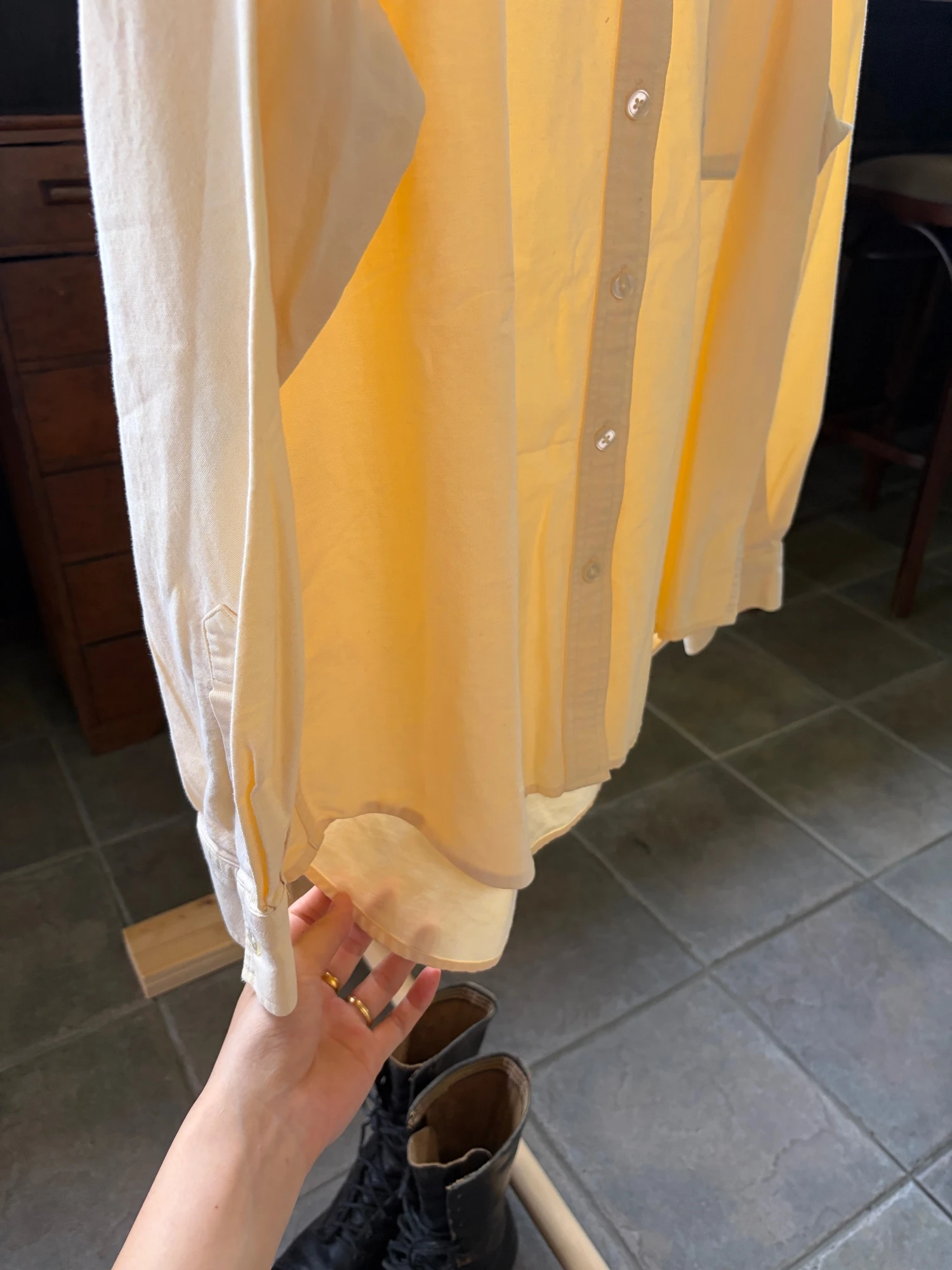 lightyellow cotton long sleeve shirt 11