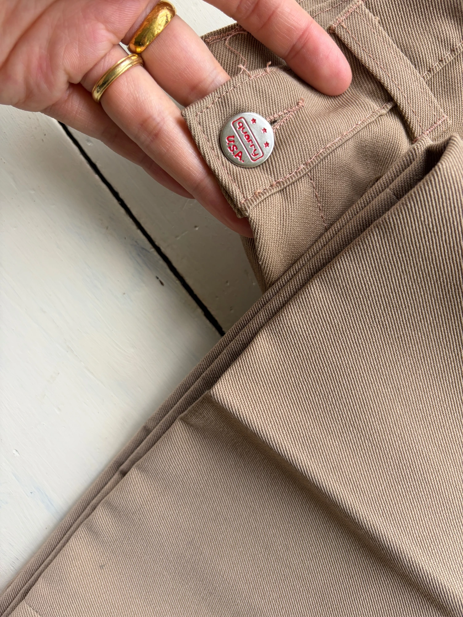 beige flared trousers 2