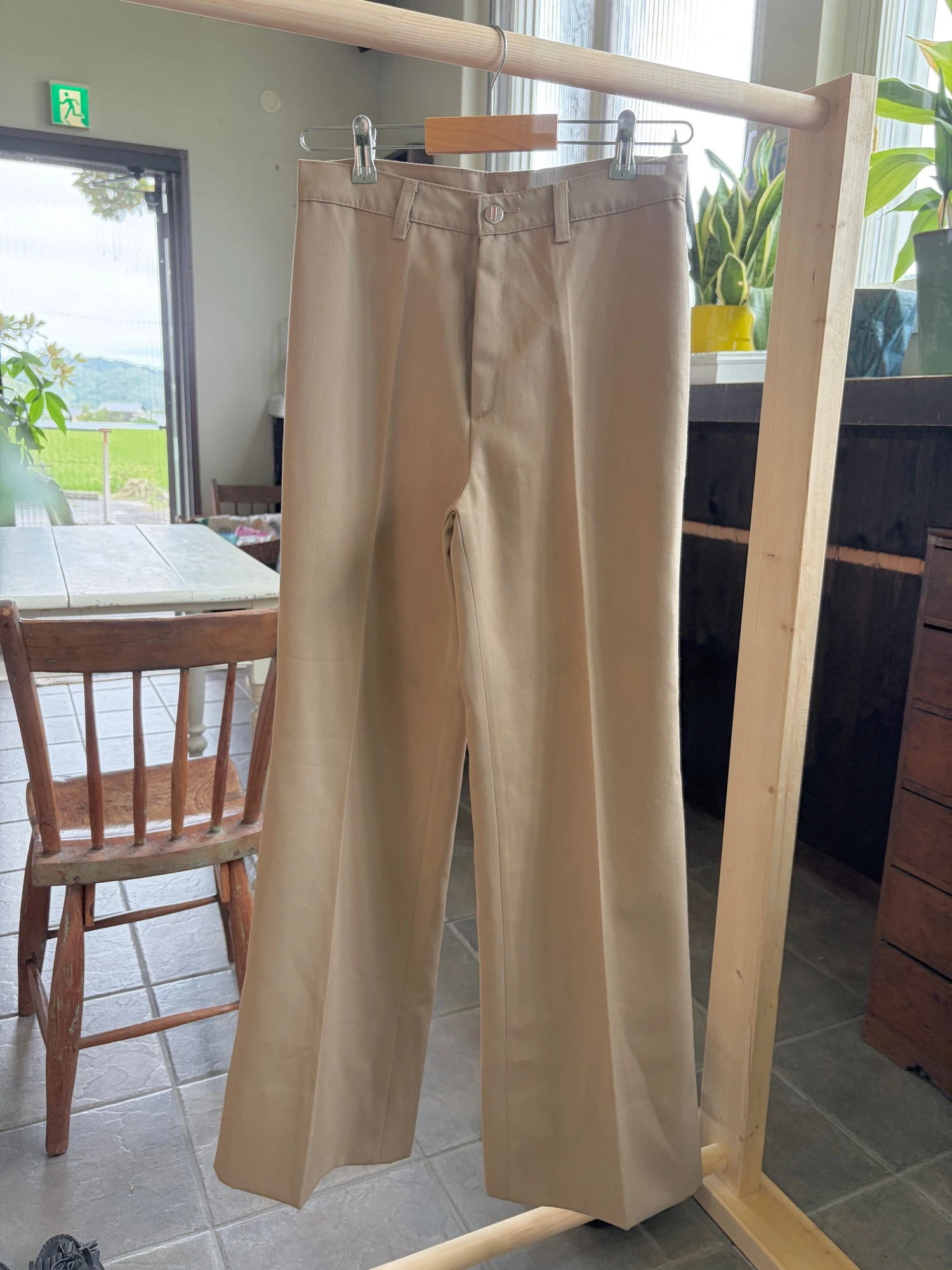 beige flared trousers 6