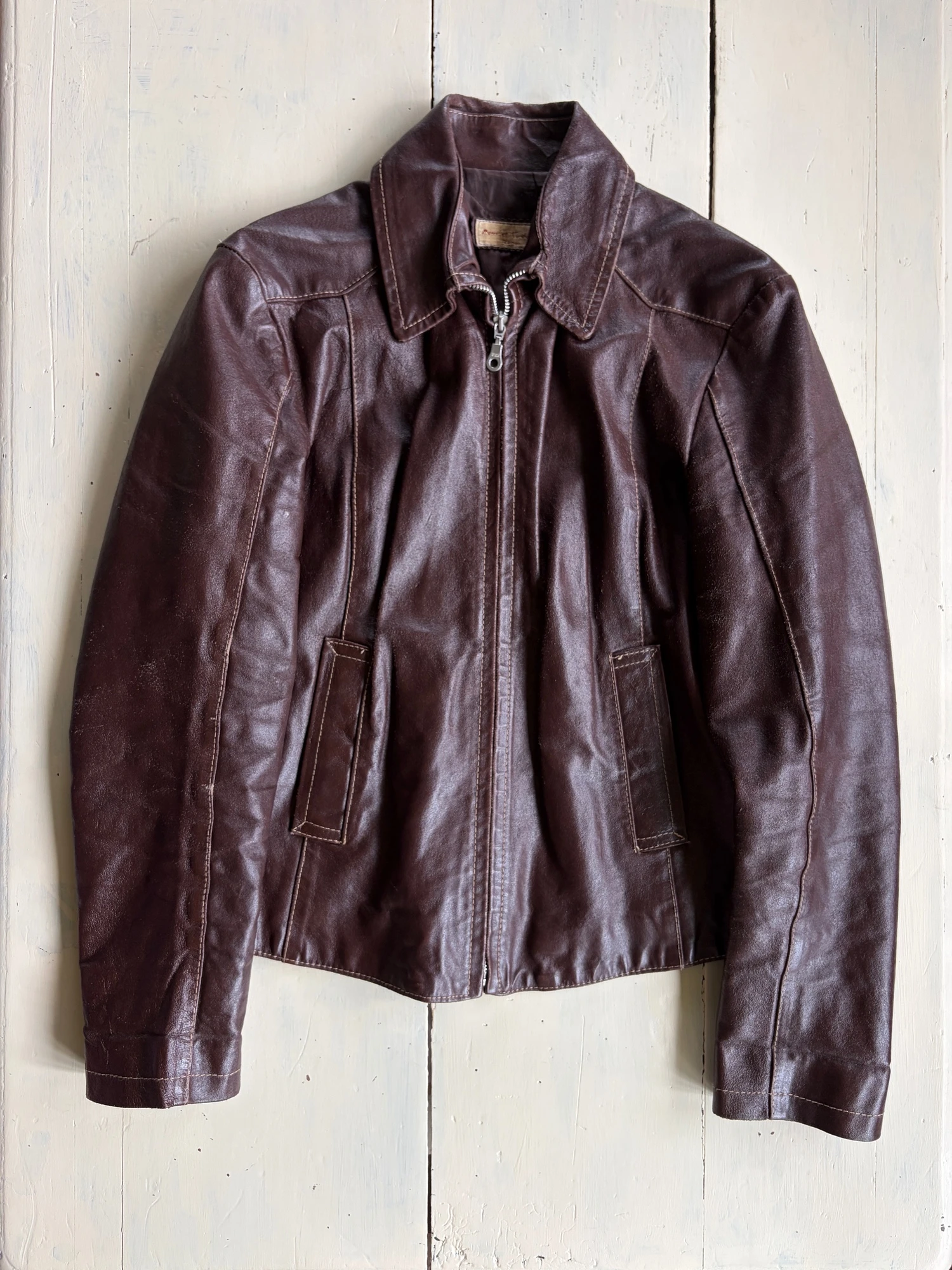 made in Italy burgundy real leather jacket 4