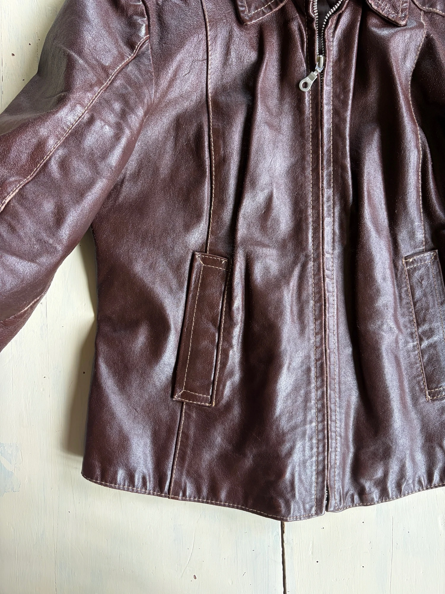 made in Italy burgundy real leather jacket 13
